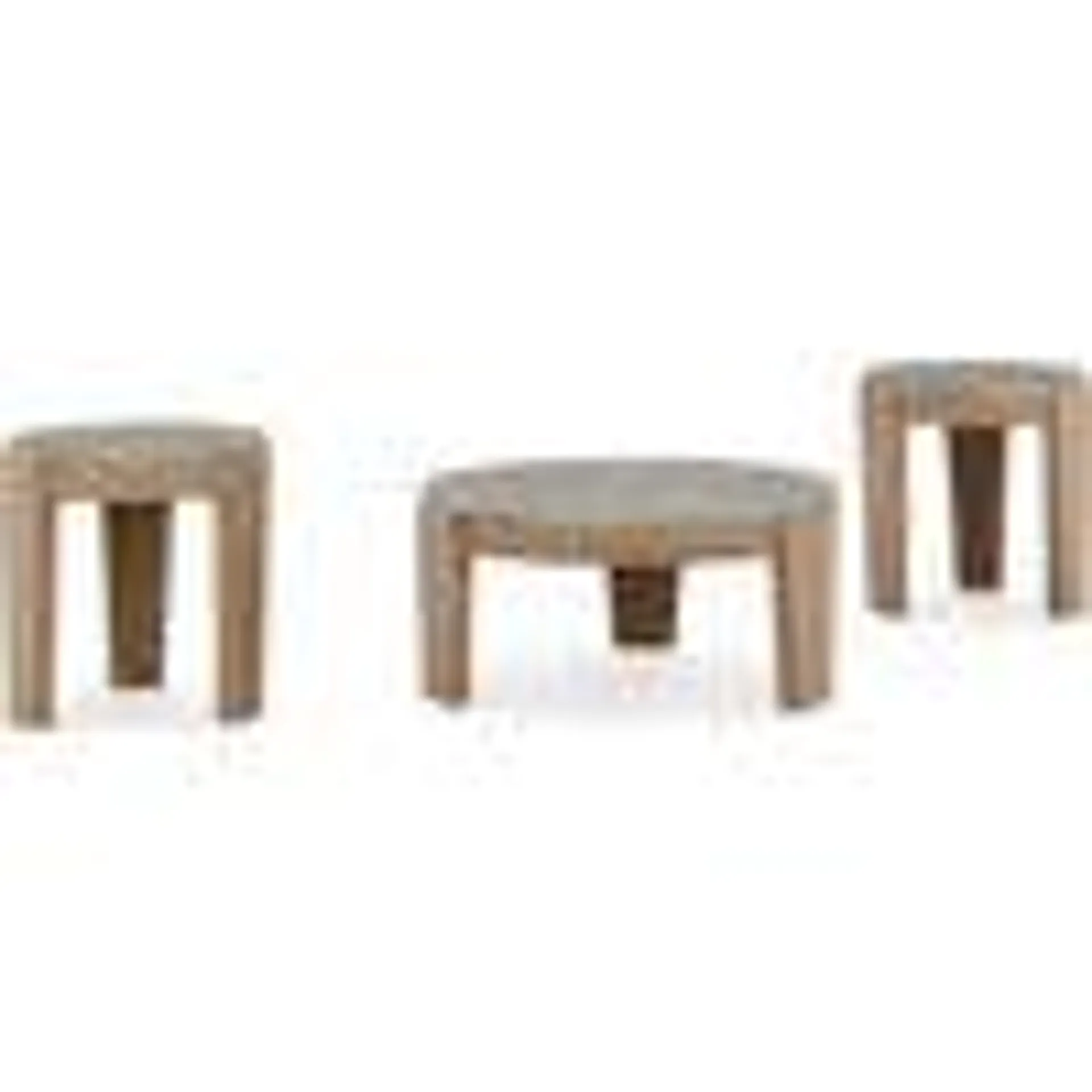 Guystone 3 Pack Tables - Light Brown