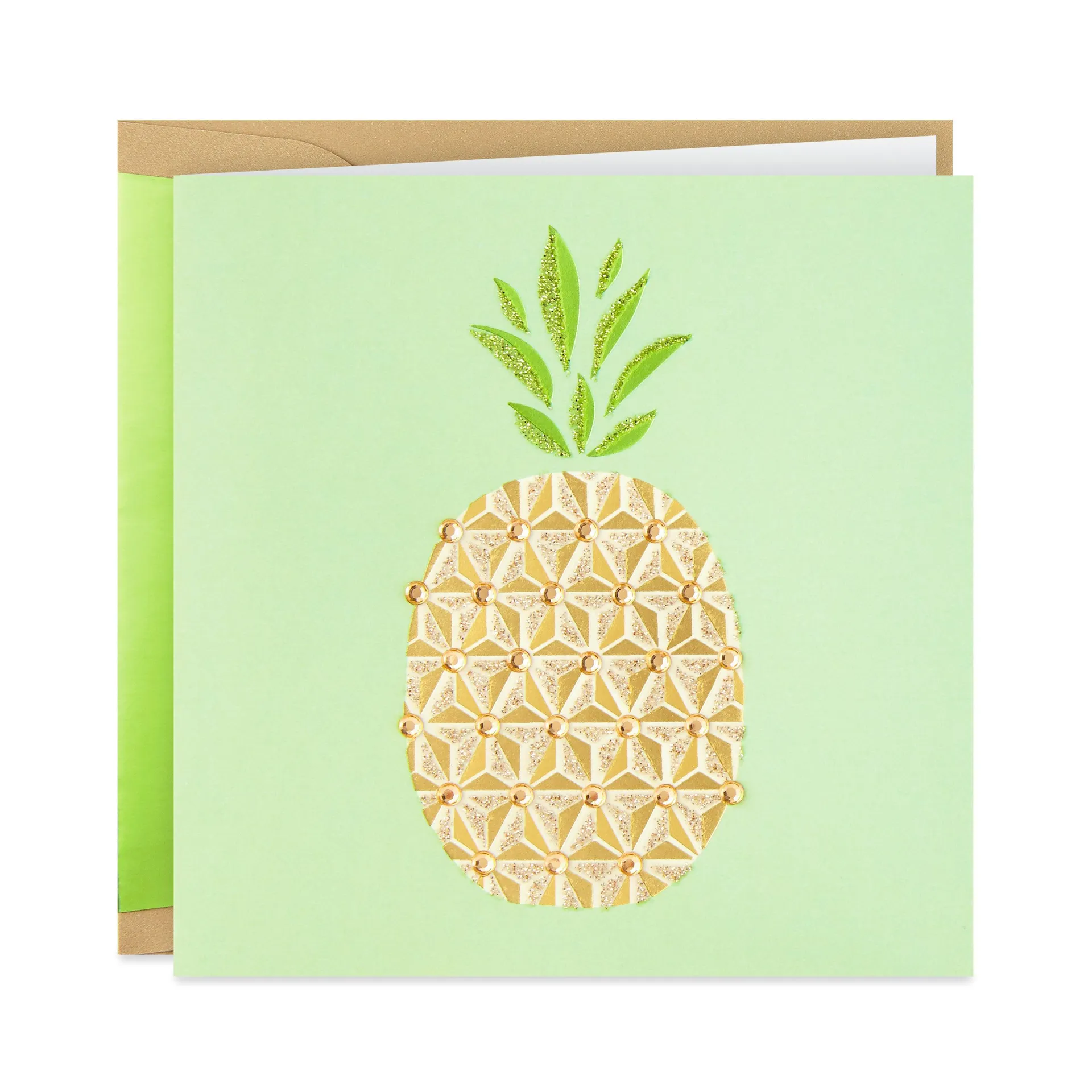 Golden Pineapple Blank Card