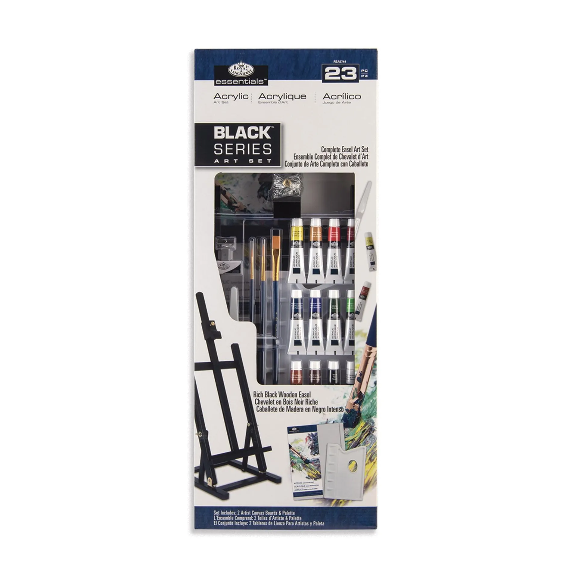 Black Series Acrylic Painting Easel Kit - 23 Pieces