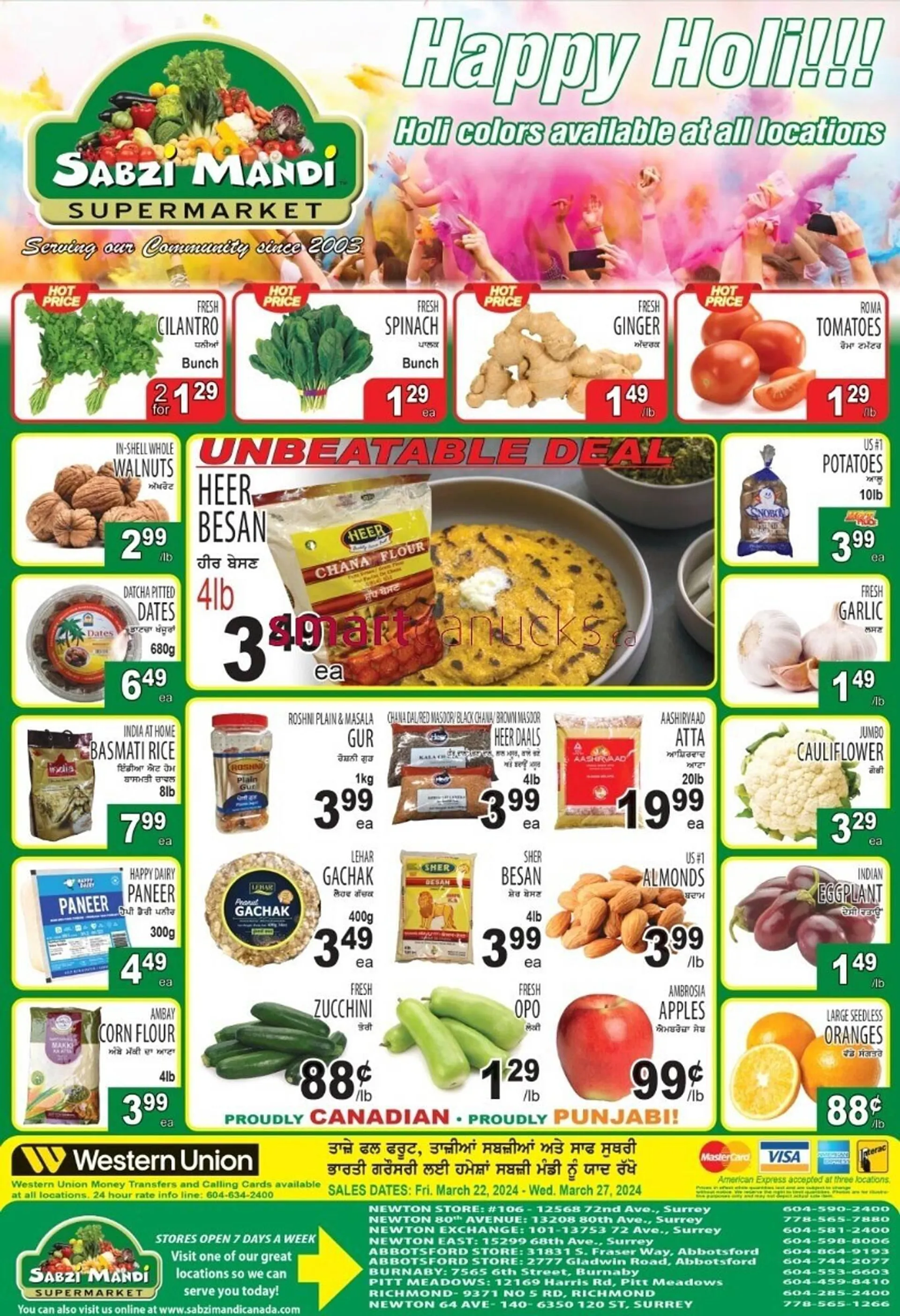 Sabzi Mandi Supermarket flyer from March 22 to March 24 2024 - flyer page 1