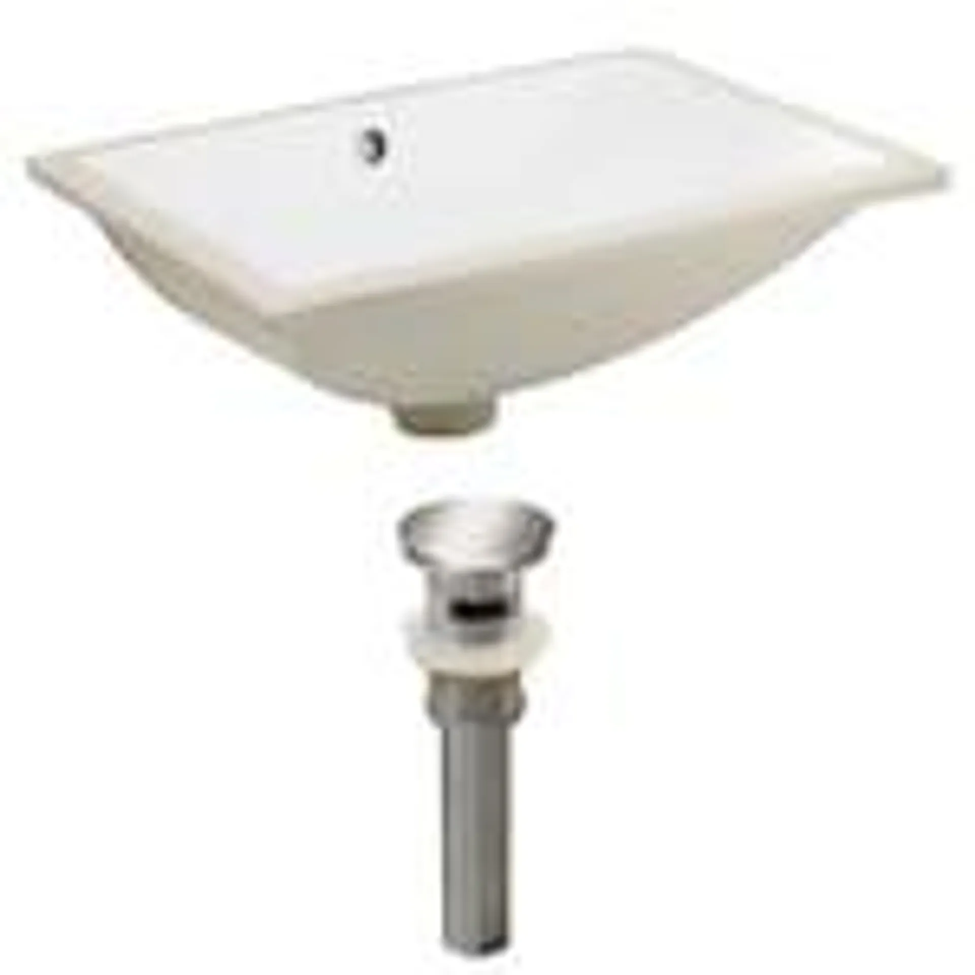 20.75-in. W CSA Rectangle Bathroom Undermount Sink Set In White - Brushed Nickel Hardware - Overflow Drain Incl. AI-24903