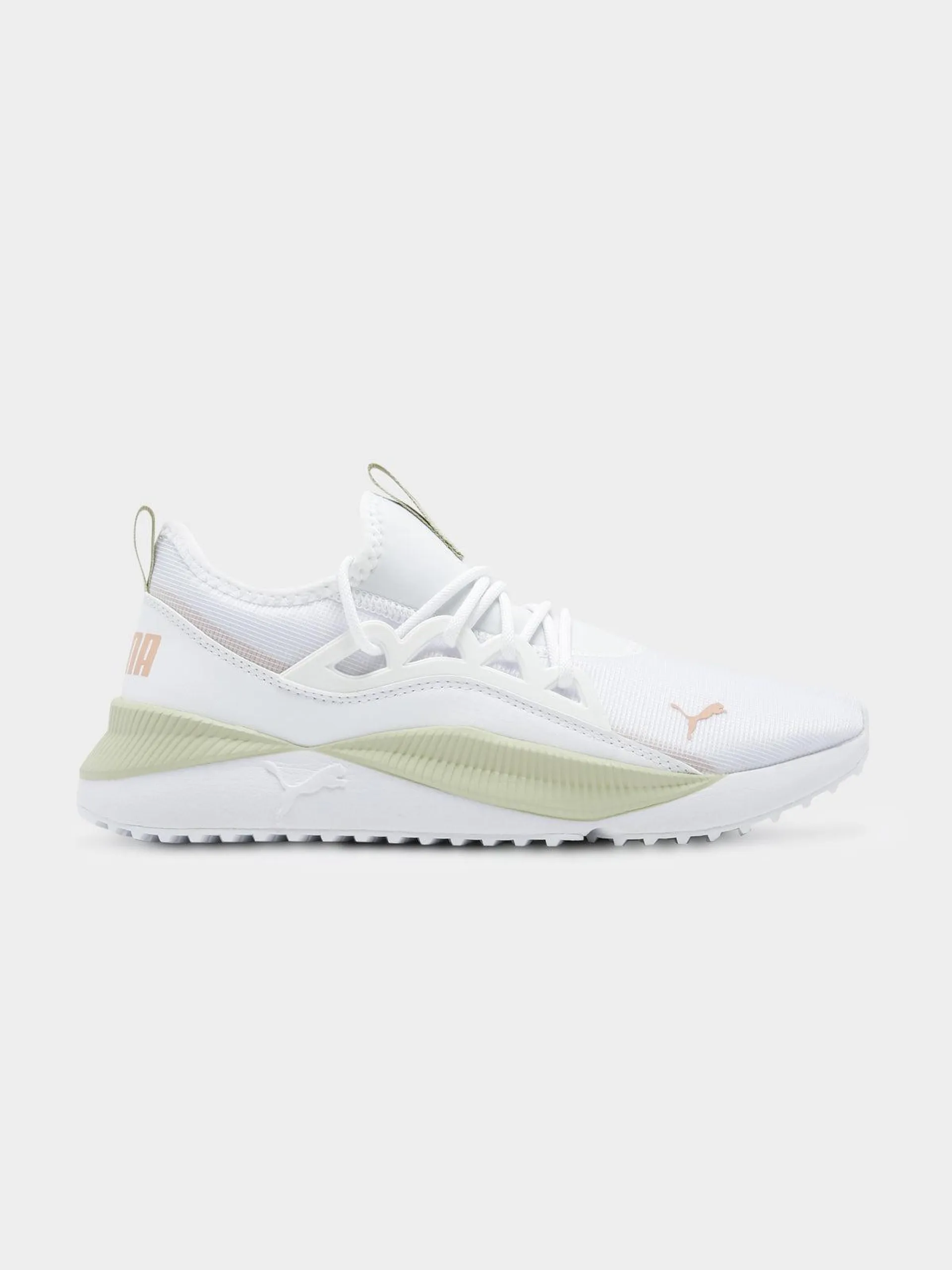 Womens Pacer Future Lux Sneakers in White & Yellow