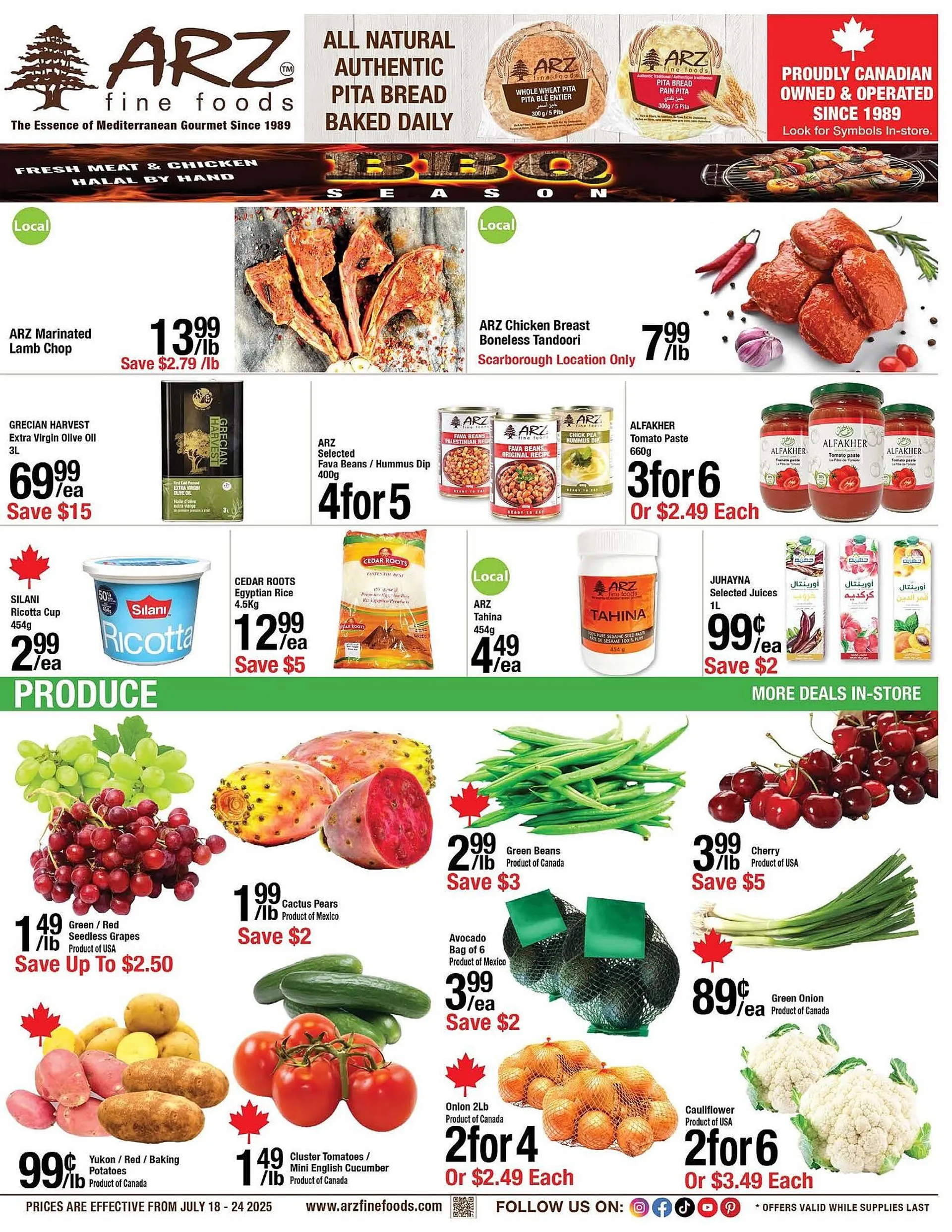 Arz Fine Foods flyer from July 18 to July 24 2025 - flyer page 1