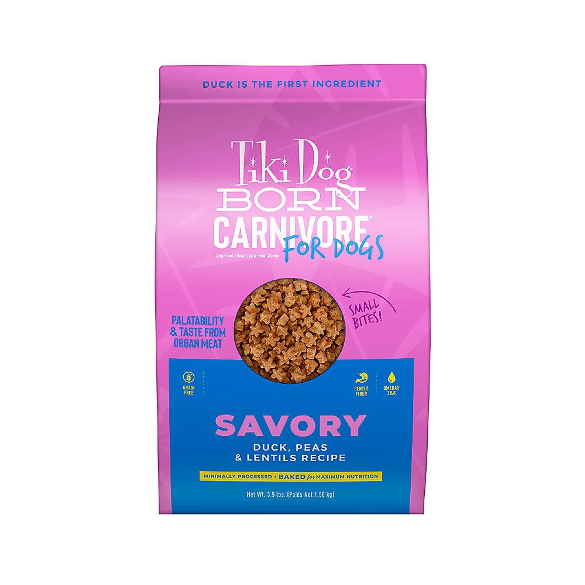 Tiki Dog Born Carnivore Small & Medium Breed All Life Stage Dry Dog Food - Savory Duck