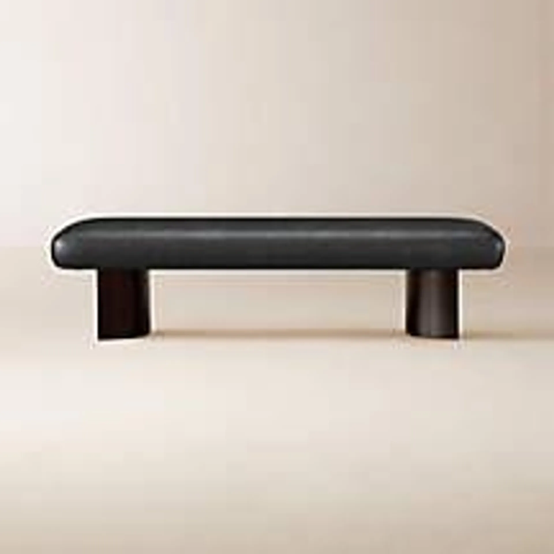 Argyle Bello Black Leather Bench