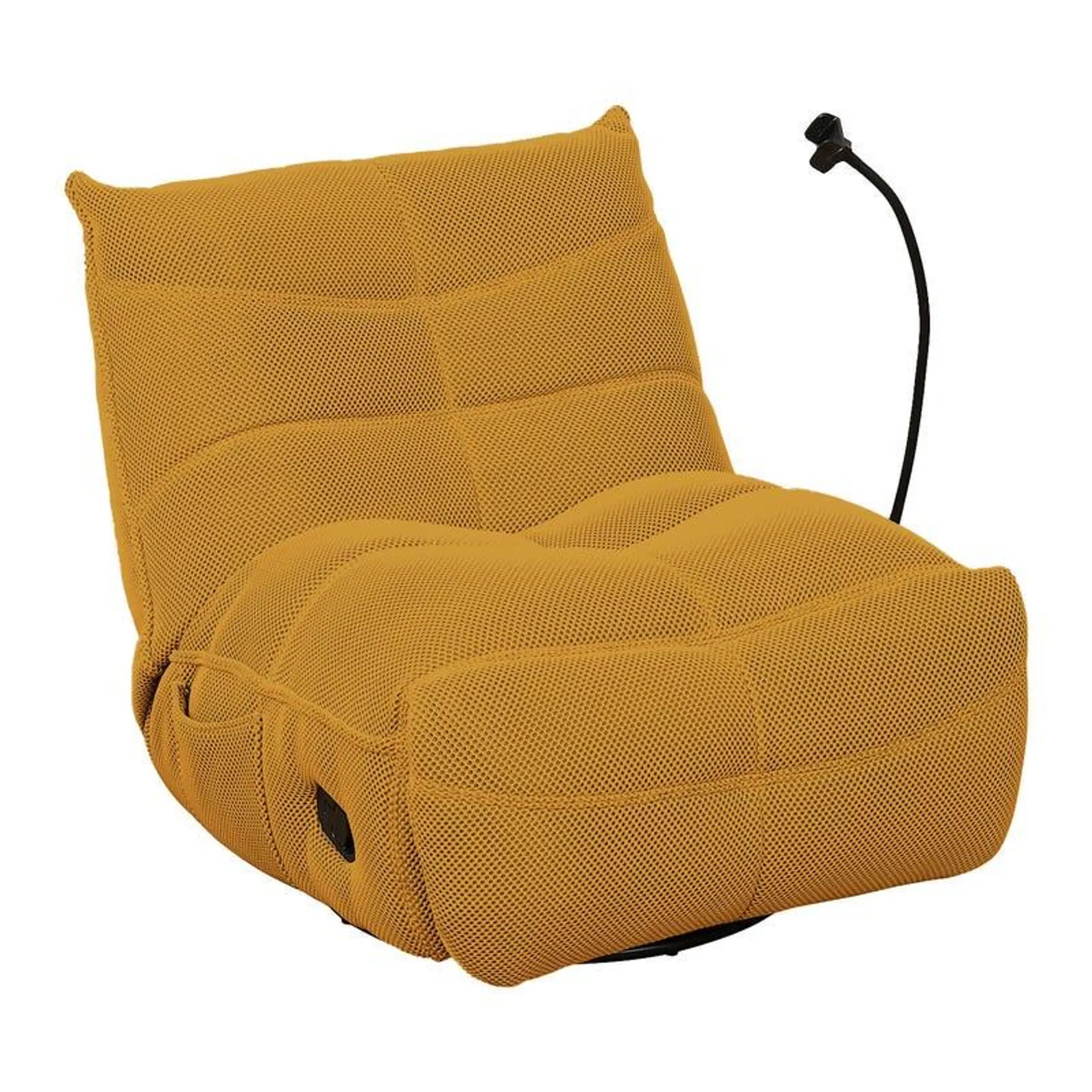 Fauteuil berçant inclinable avec support à cellulaire - jaune or