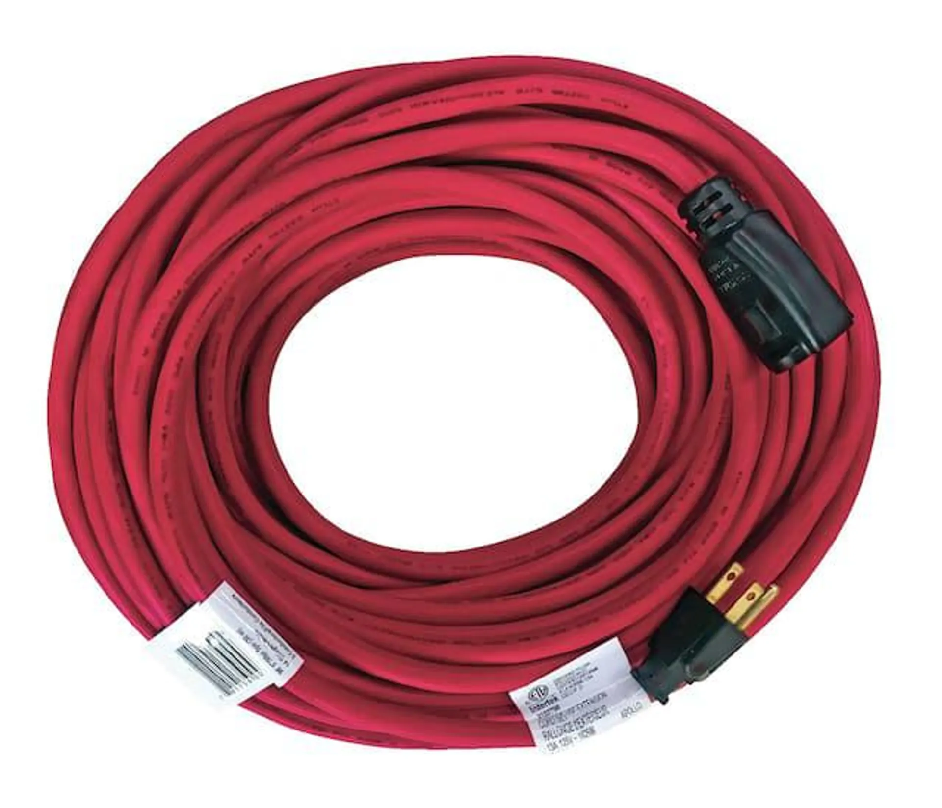 NOMA 98-ft 5-in 14/3 Outdoor Extension Cord with Grounded Outlet and Locking Connector, Red