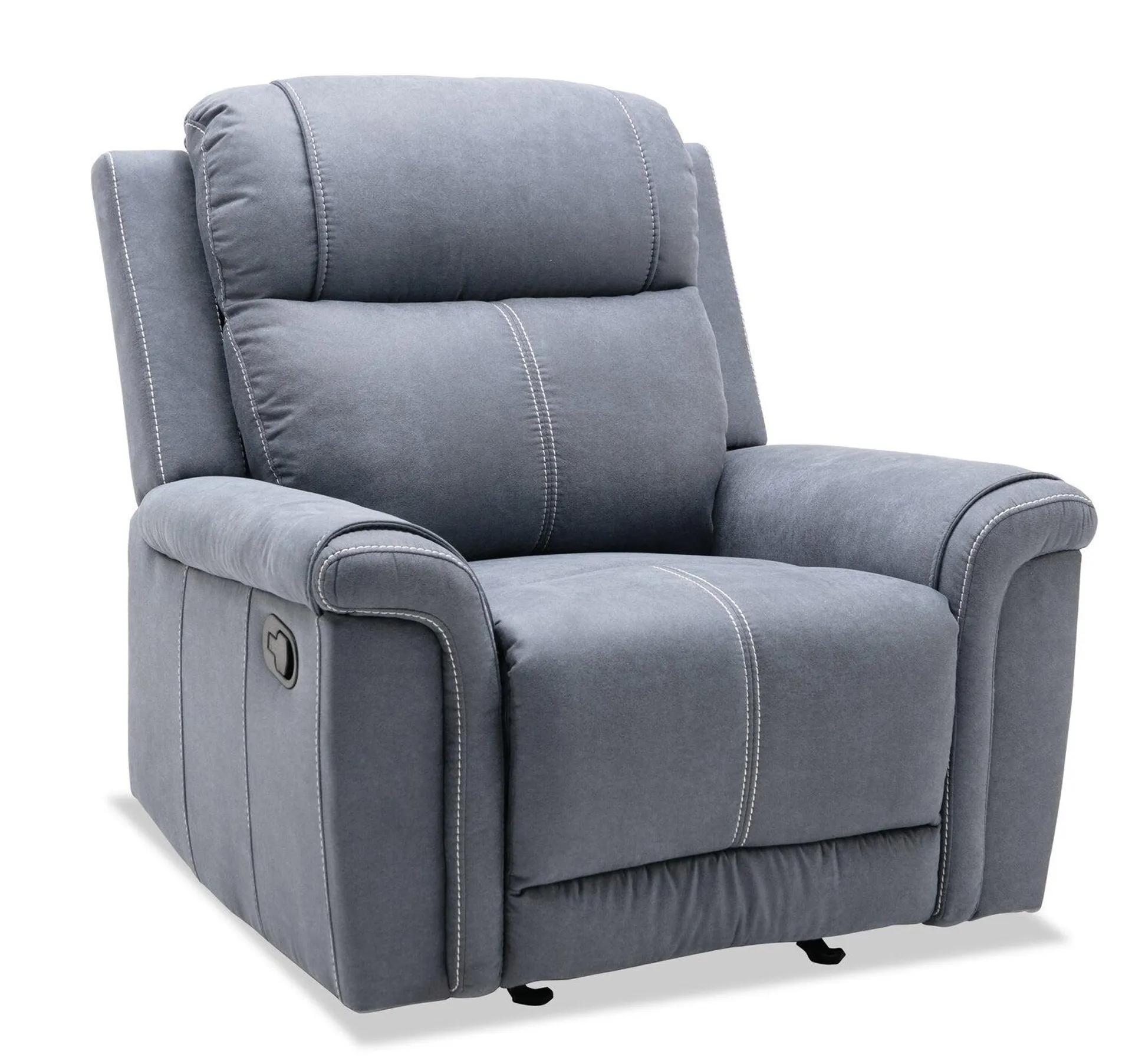 Silas Microsuede Glider Reclining Chair - Steel