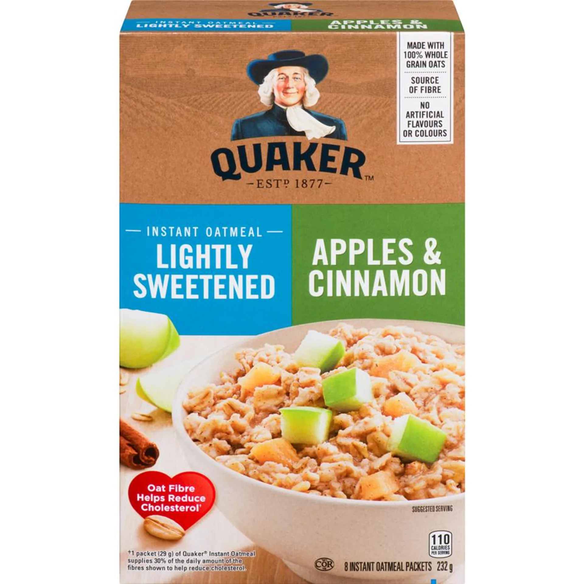 Instant Oatmeal, Lightly Sweetened & Apples Cinnamon