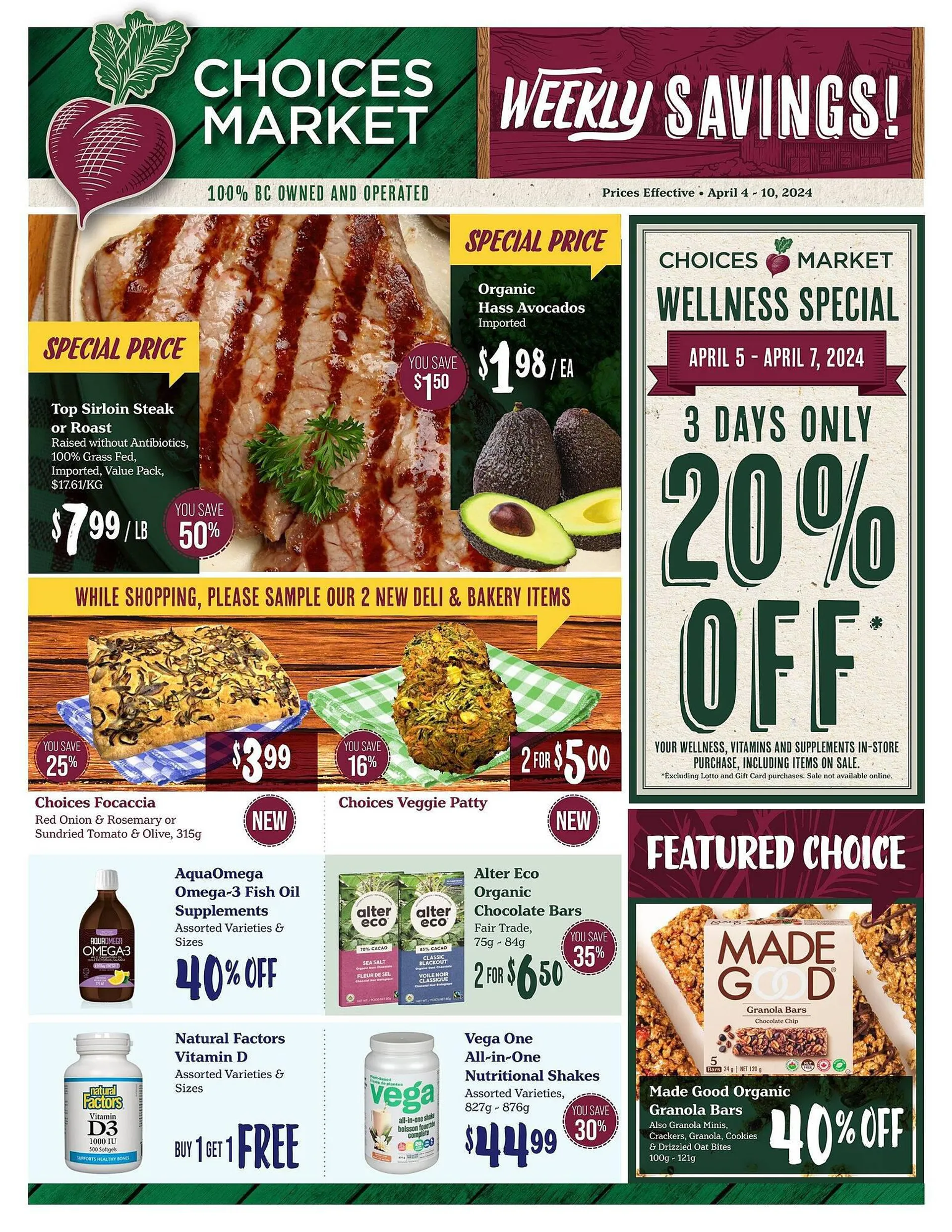 Choices Market flyer from April 4 to April 10 2024 - flyer page 1
