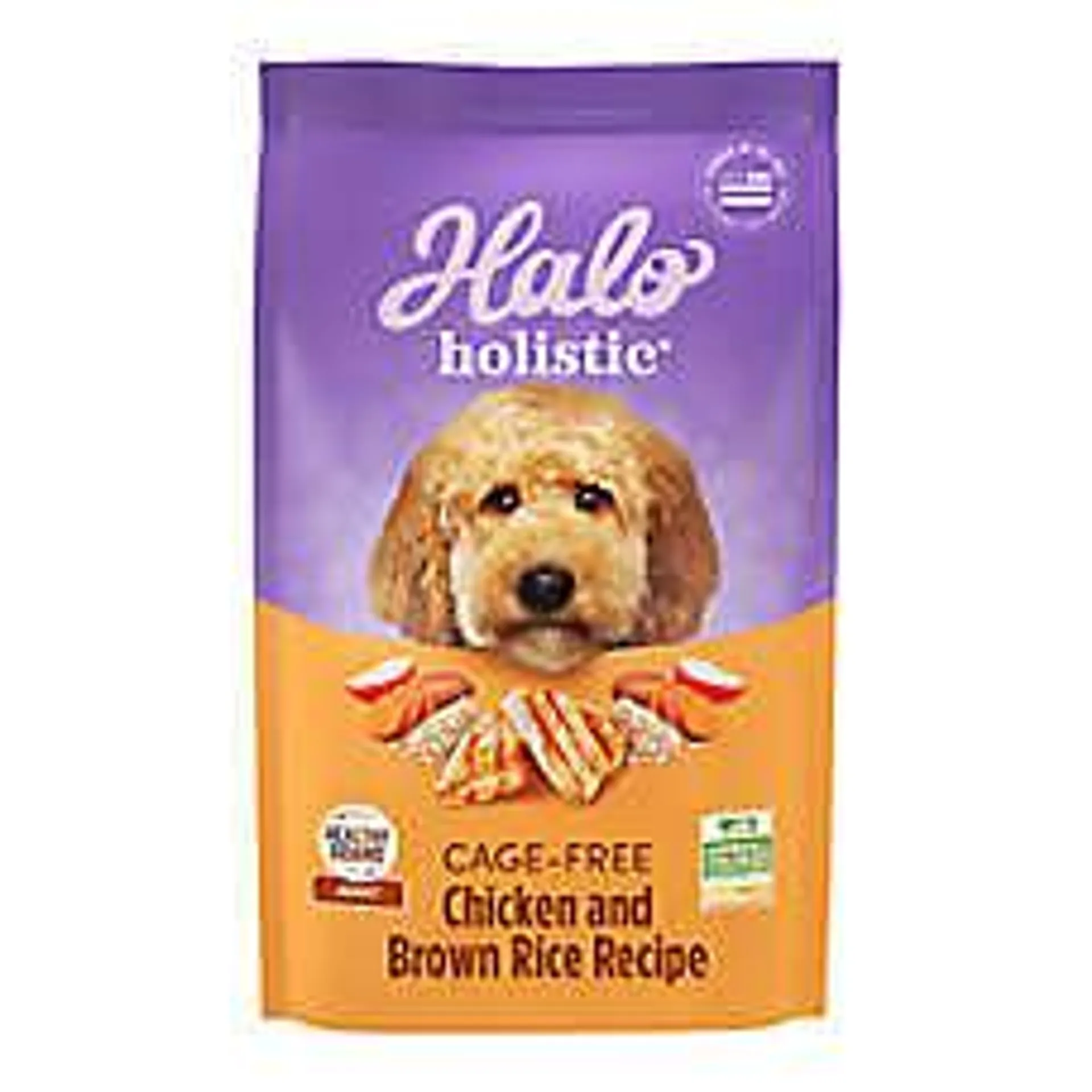 Halo Holistic Dry Dog Food - Cage-free Chicken & Brown Rice, Organic