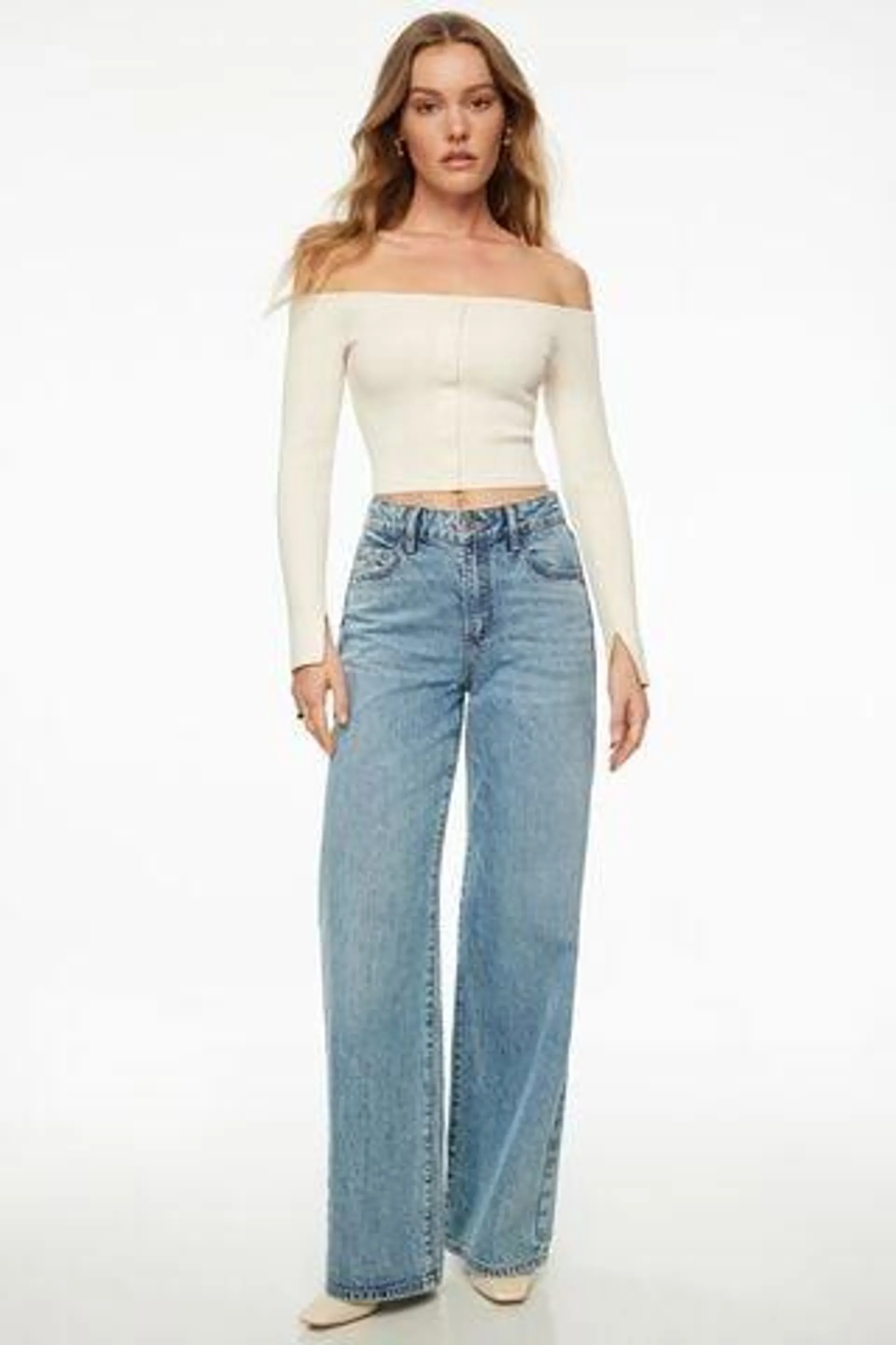 Off Shoulder Buttoned Top