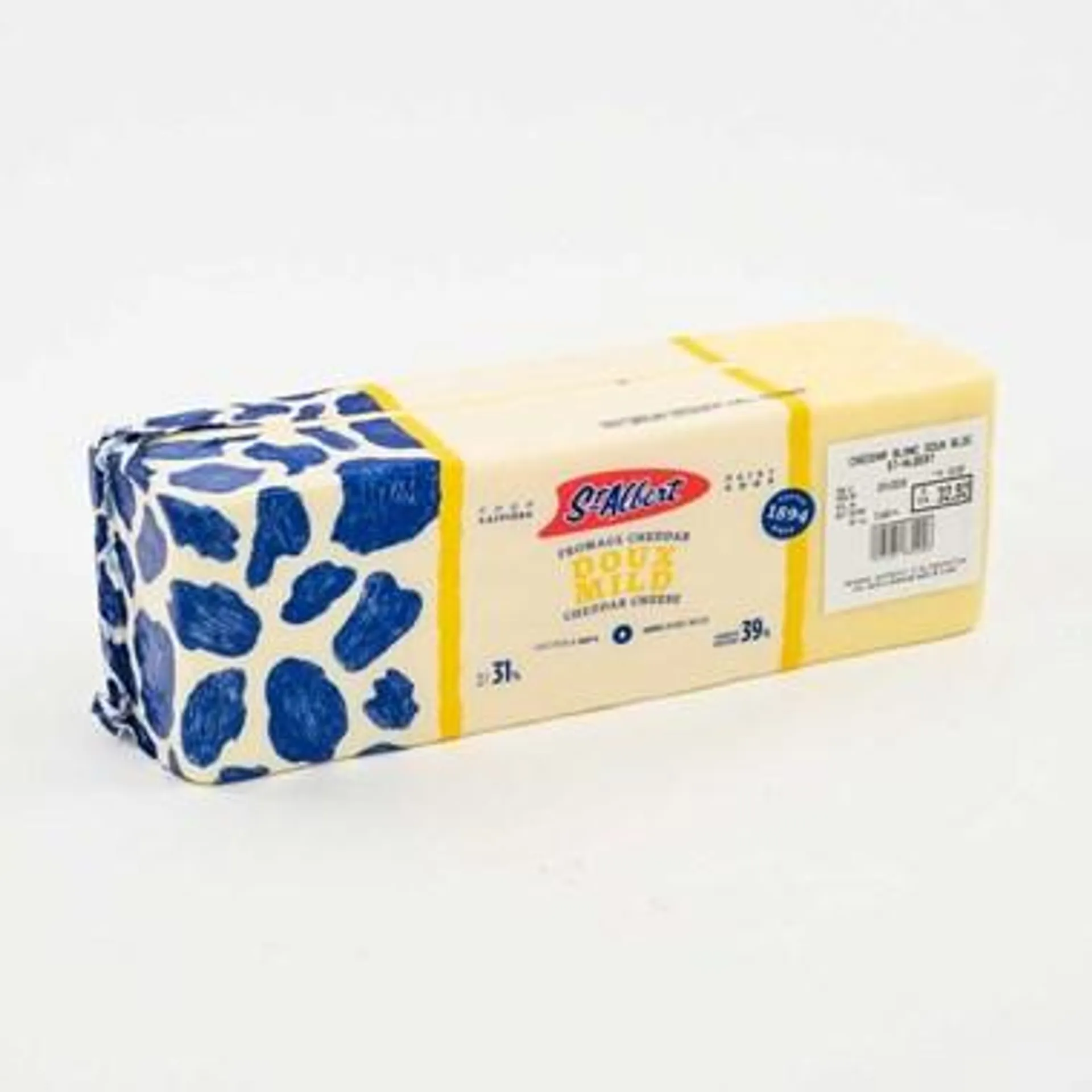 Cheddar blanc doux bloc 2,5 kg