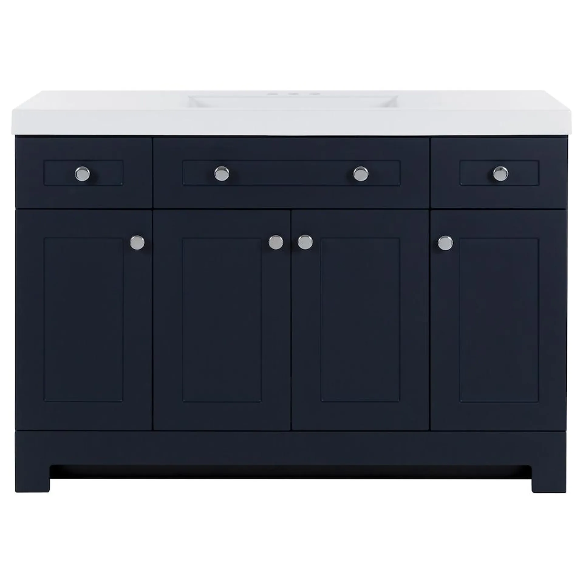 Everdean 48.5 in. W x 18.75 in. D Bath Vanity in Deep Blue with White Cultured Marble Vanity Top