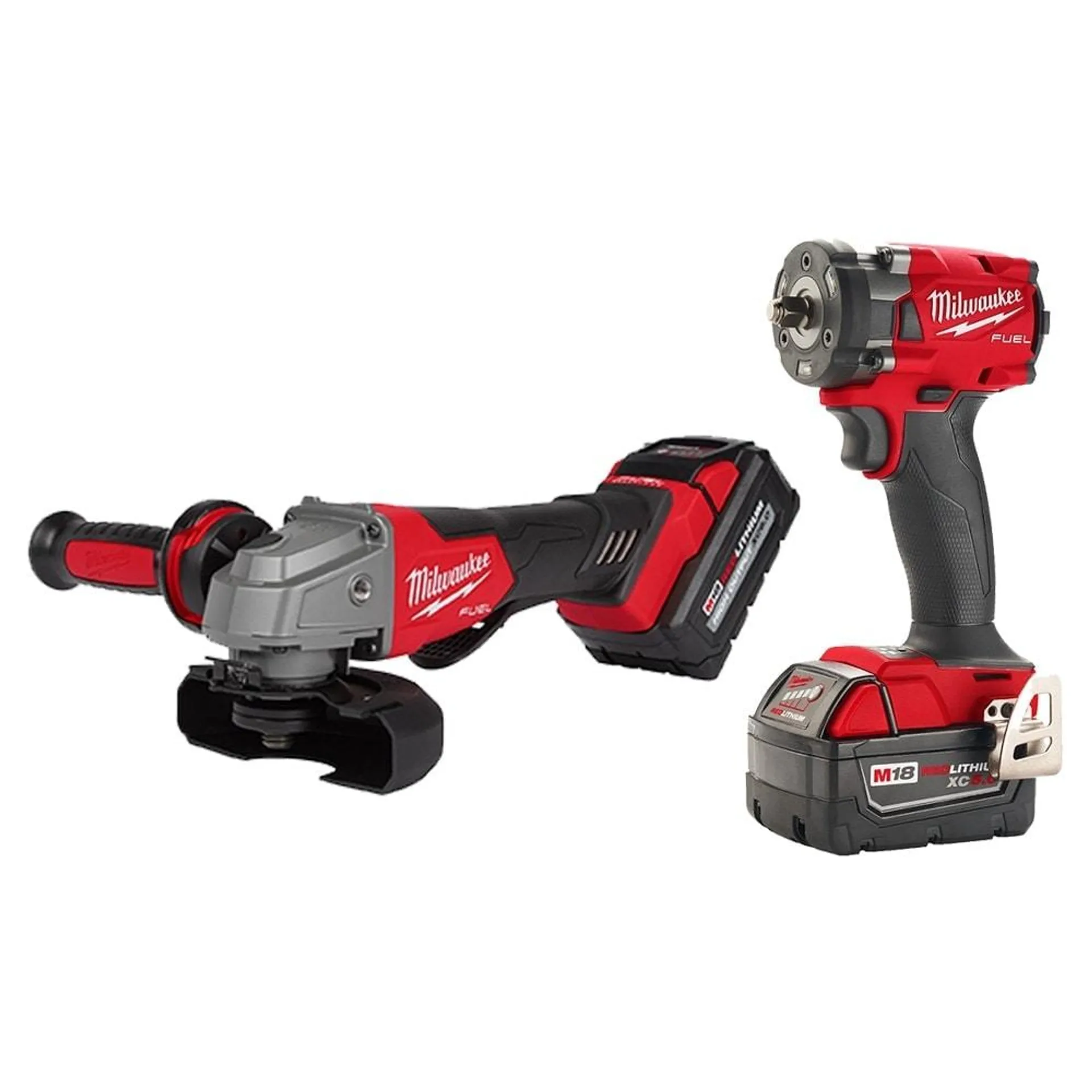 M18 FUEL18V Li-Ion Brushless Grinder and 3/8 Impact Wrench Kit (2-Tool) w/ (2) 5Ah Batteries