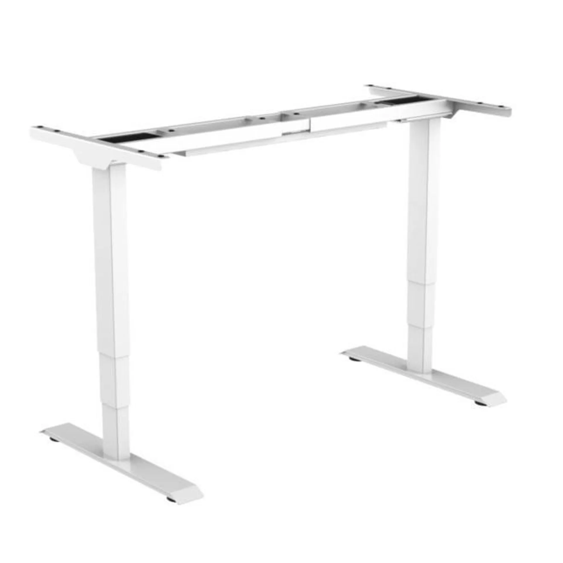 Dual-Motor Height Adjustable Sit-to-Stand Desk Riser Frame - White