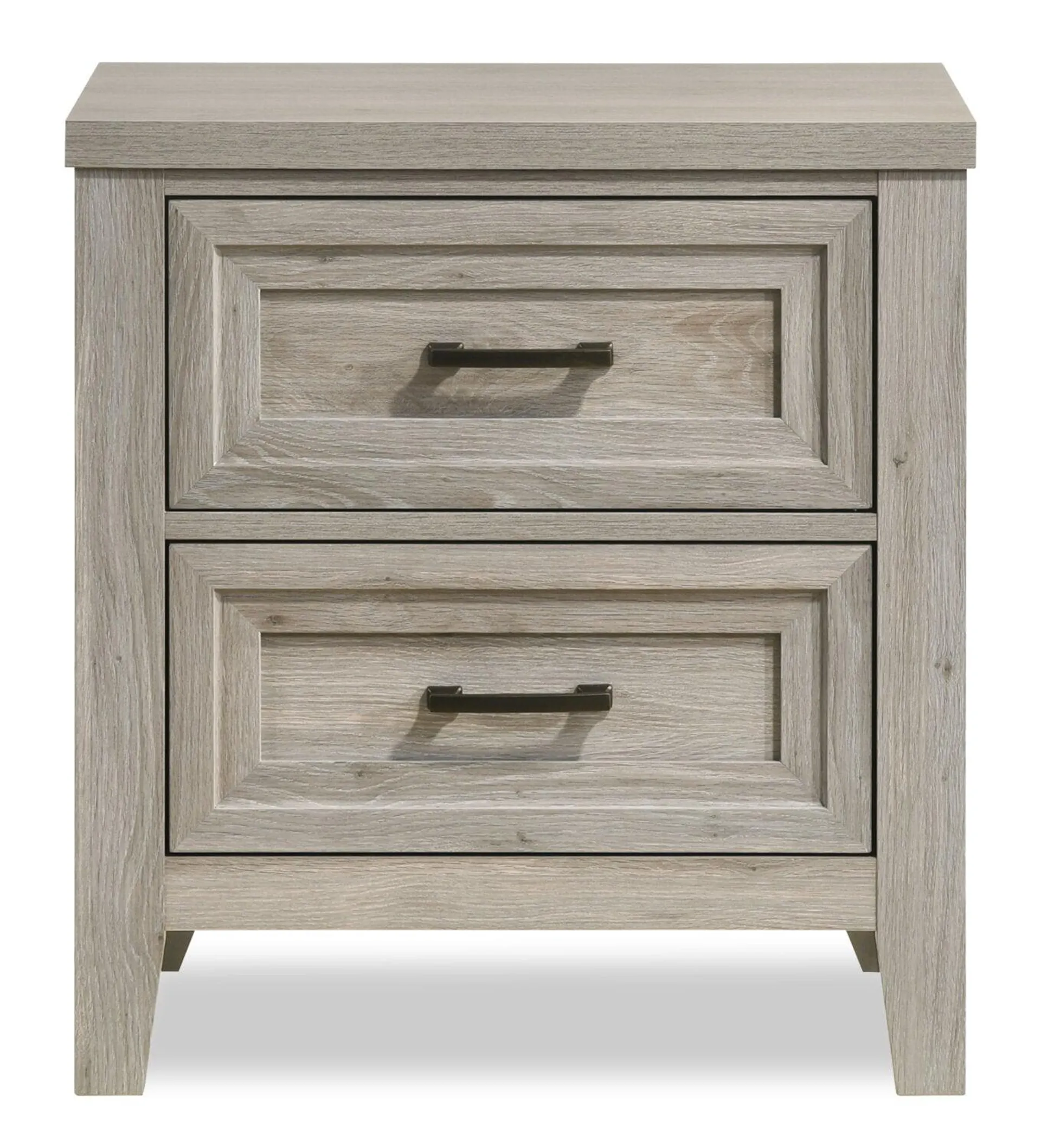 Lara Bedside 2-Drawer Nightstand, 23.6"W x 25.6"H - Antique Grey