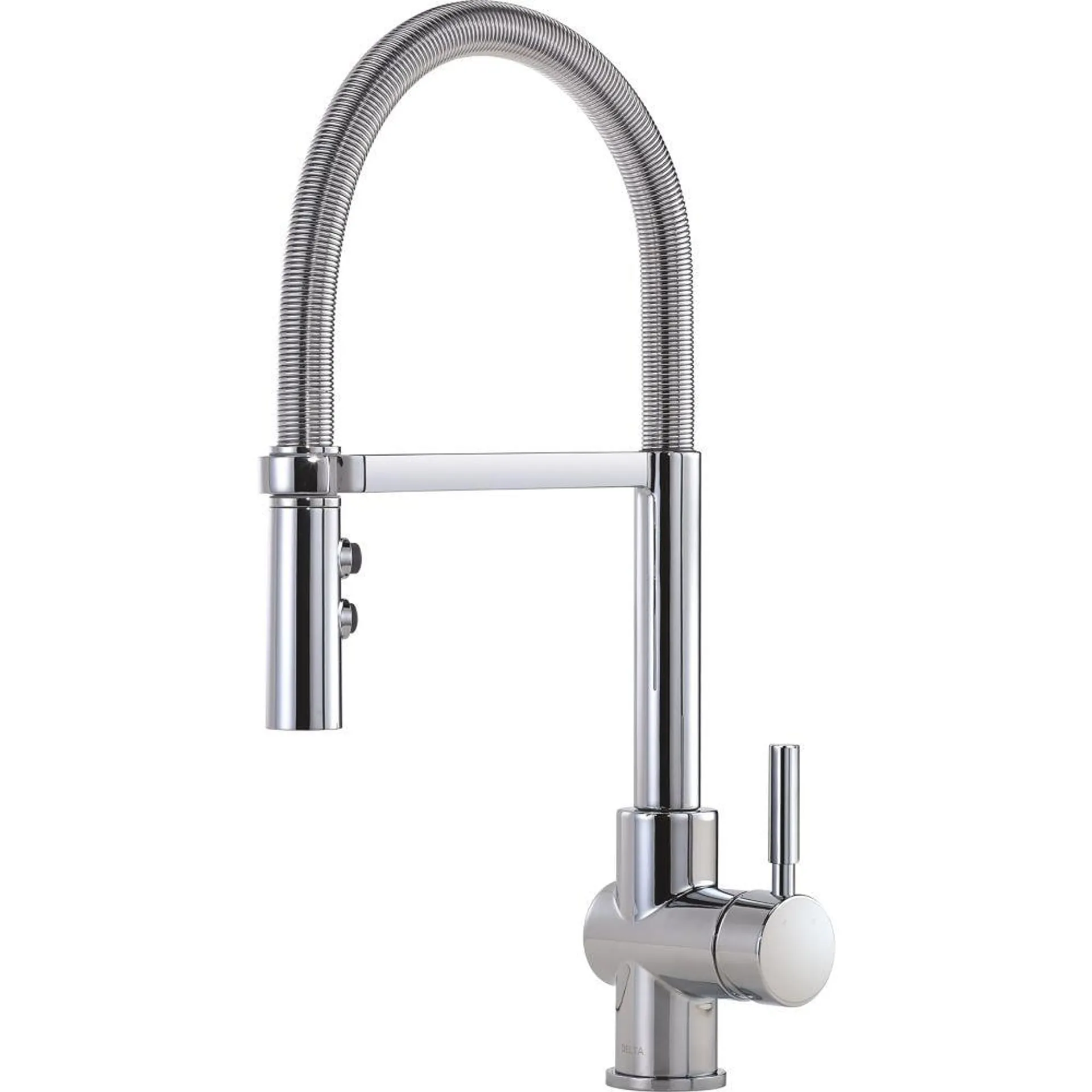 Struct Single Handle Pull-Down Kitchen Faucet with Spring Spout in Chrome