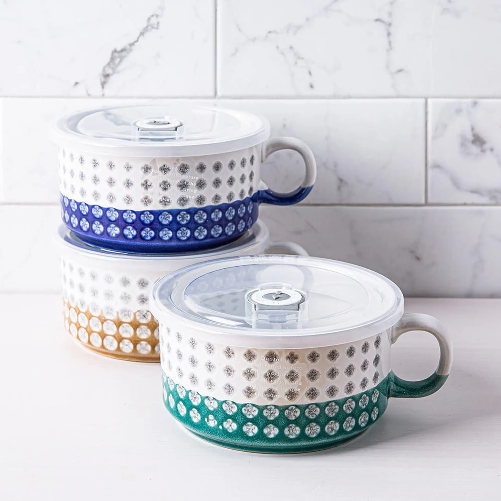 Boston Warehouse Souper-Mugs 'Quatrefoil' Stoneware Mug (Asstd.)