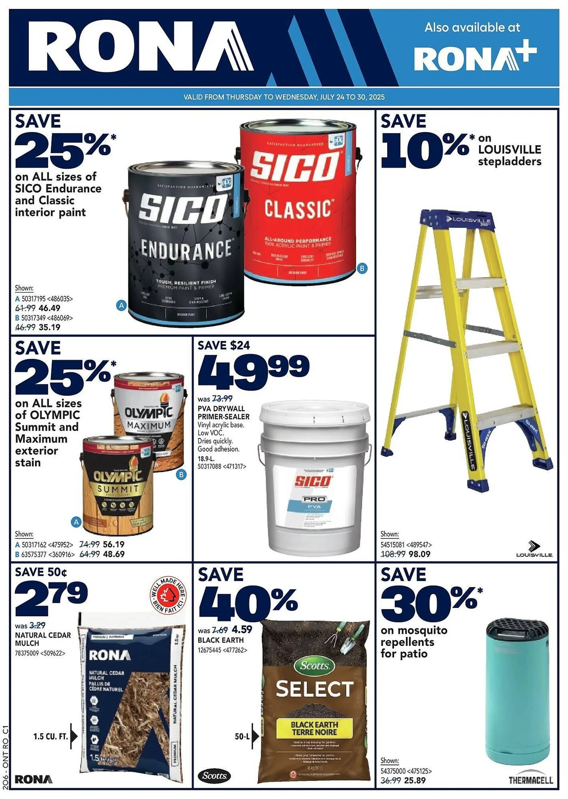 RONA flyer from July 25 to August 1 2025 - flyer page 1