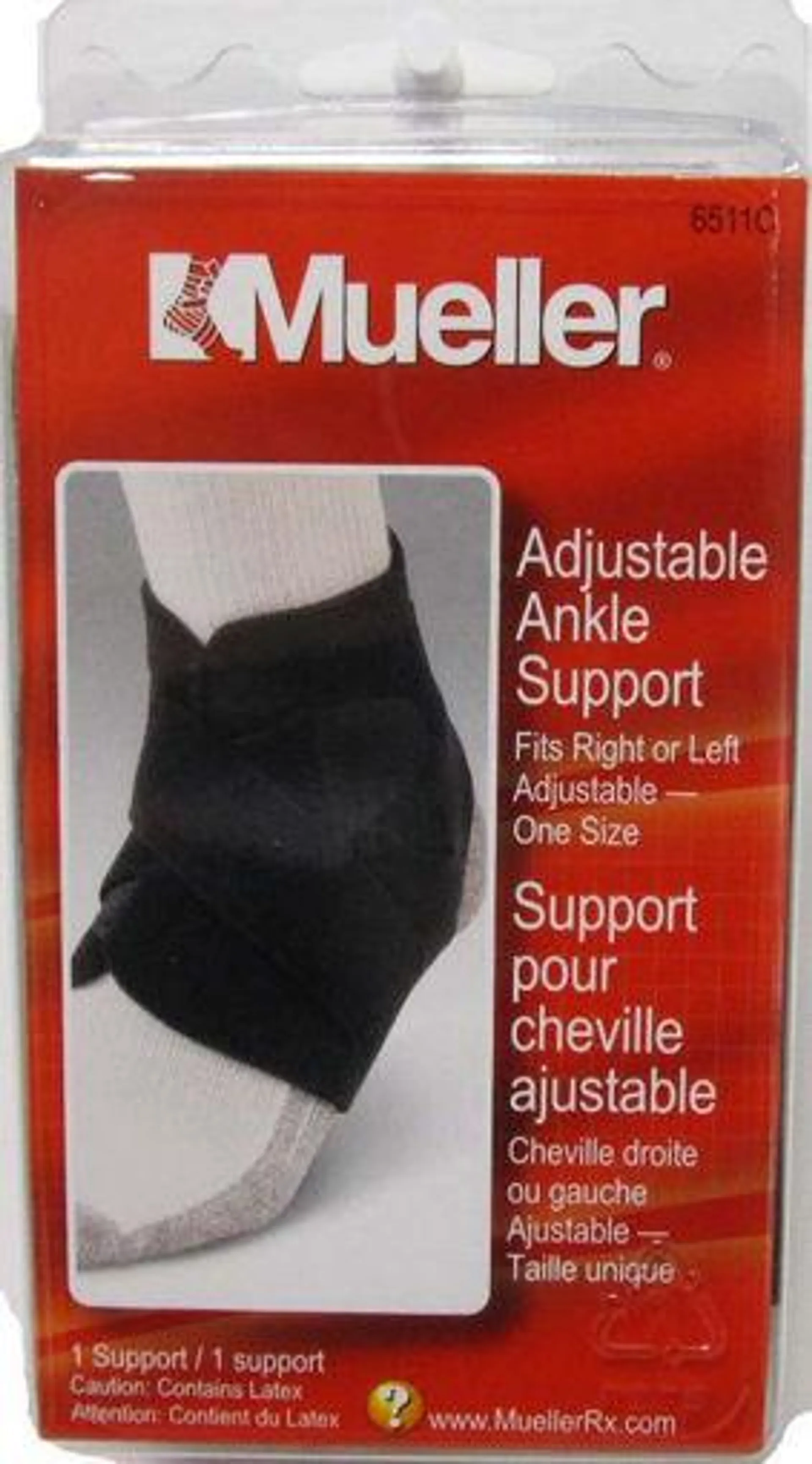 MUELLER ADJUSTABLE ANKLE SUPPORT BLACK OSFM