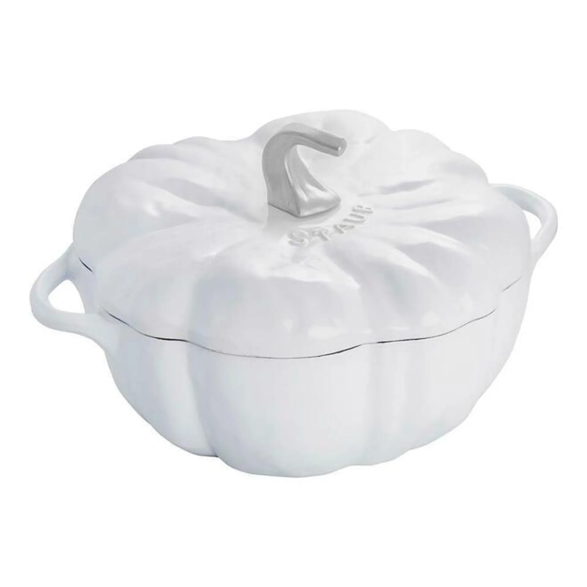 La Cocotte 3.25L Cast Iron Pumpkin Cocotte, Pure White - STAUB