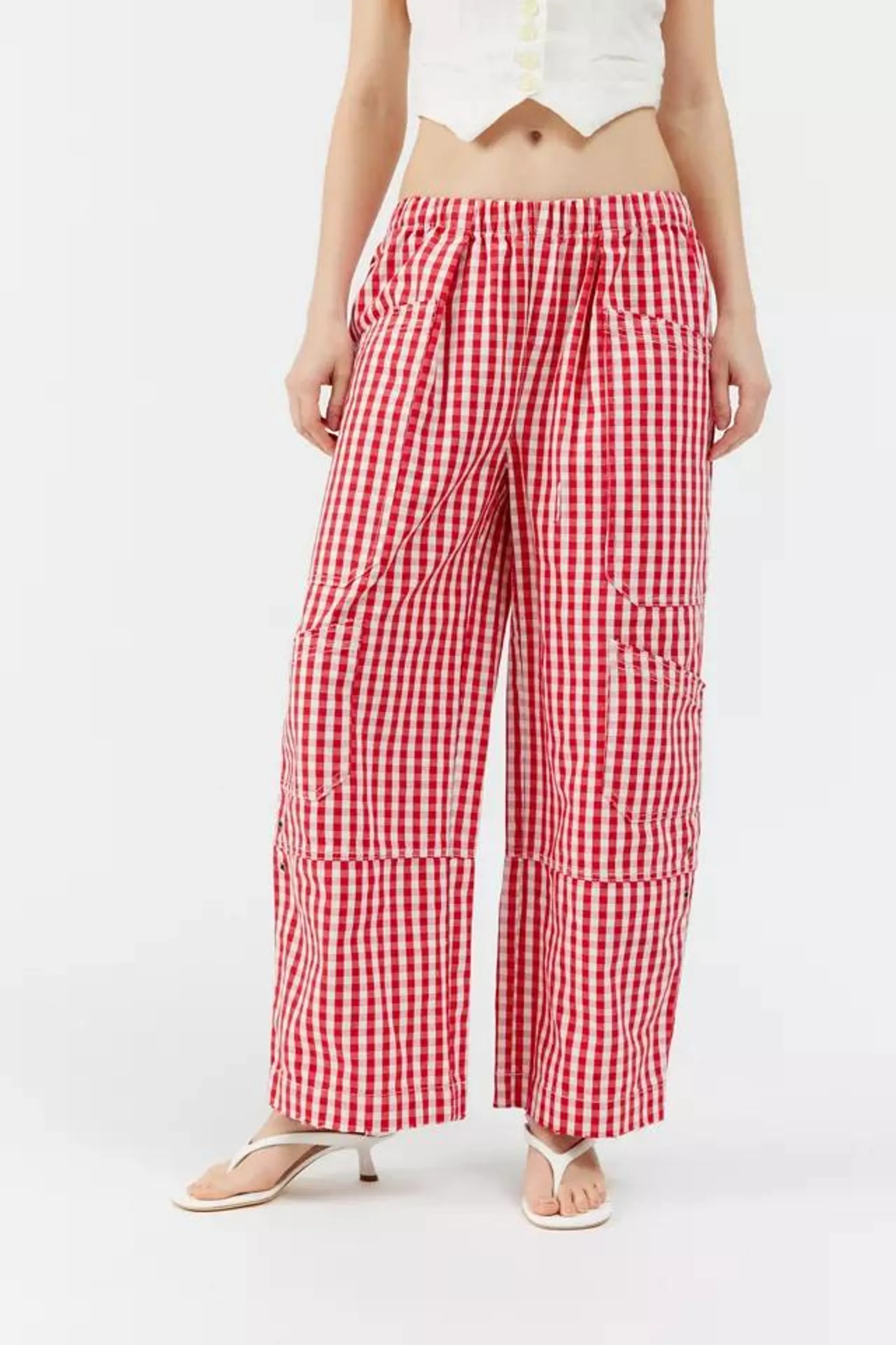 BDG Charlie Gingham Wide-Leg Pant