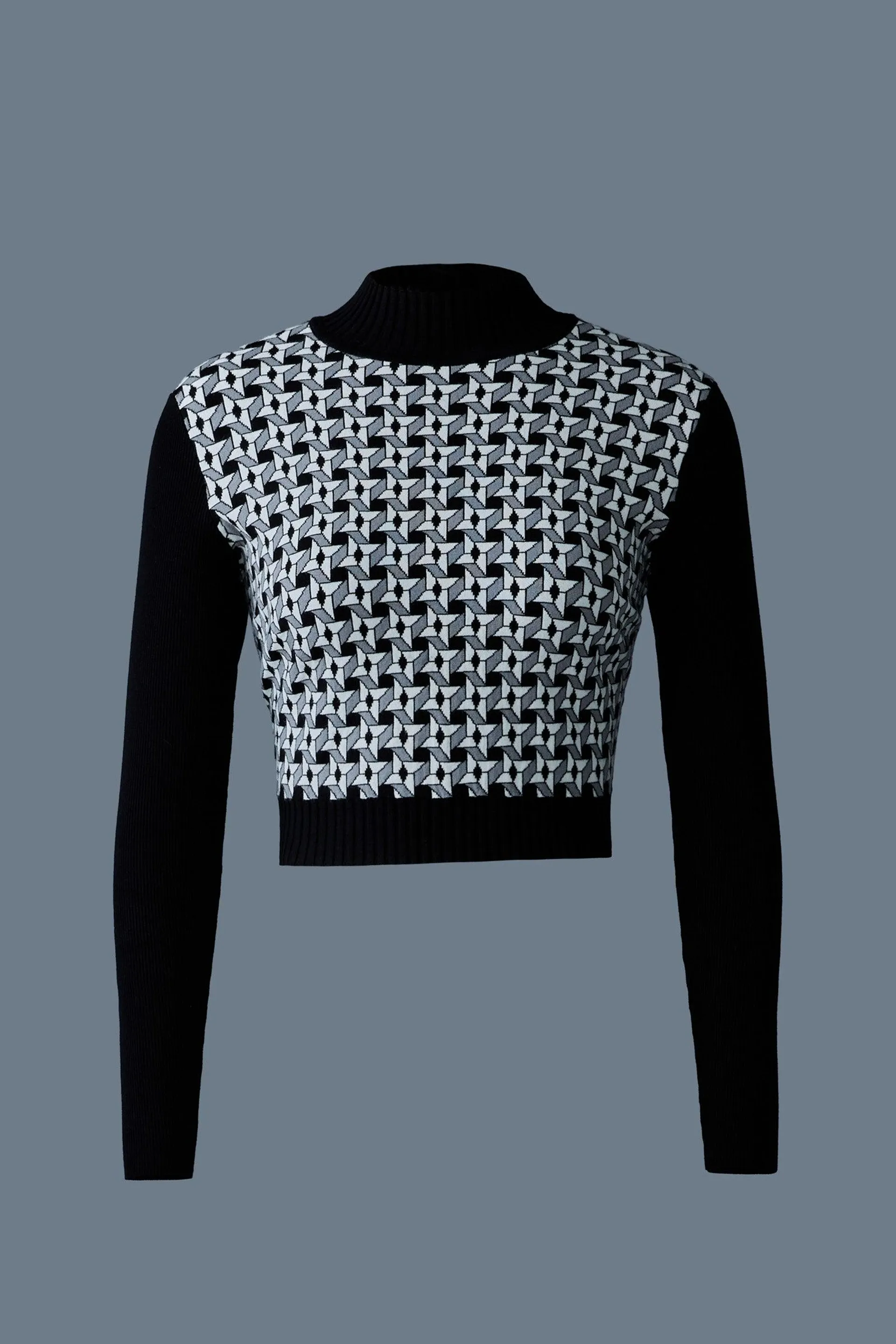 TARIN-GEO Geometrical Jacquard knit top