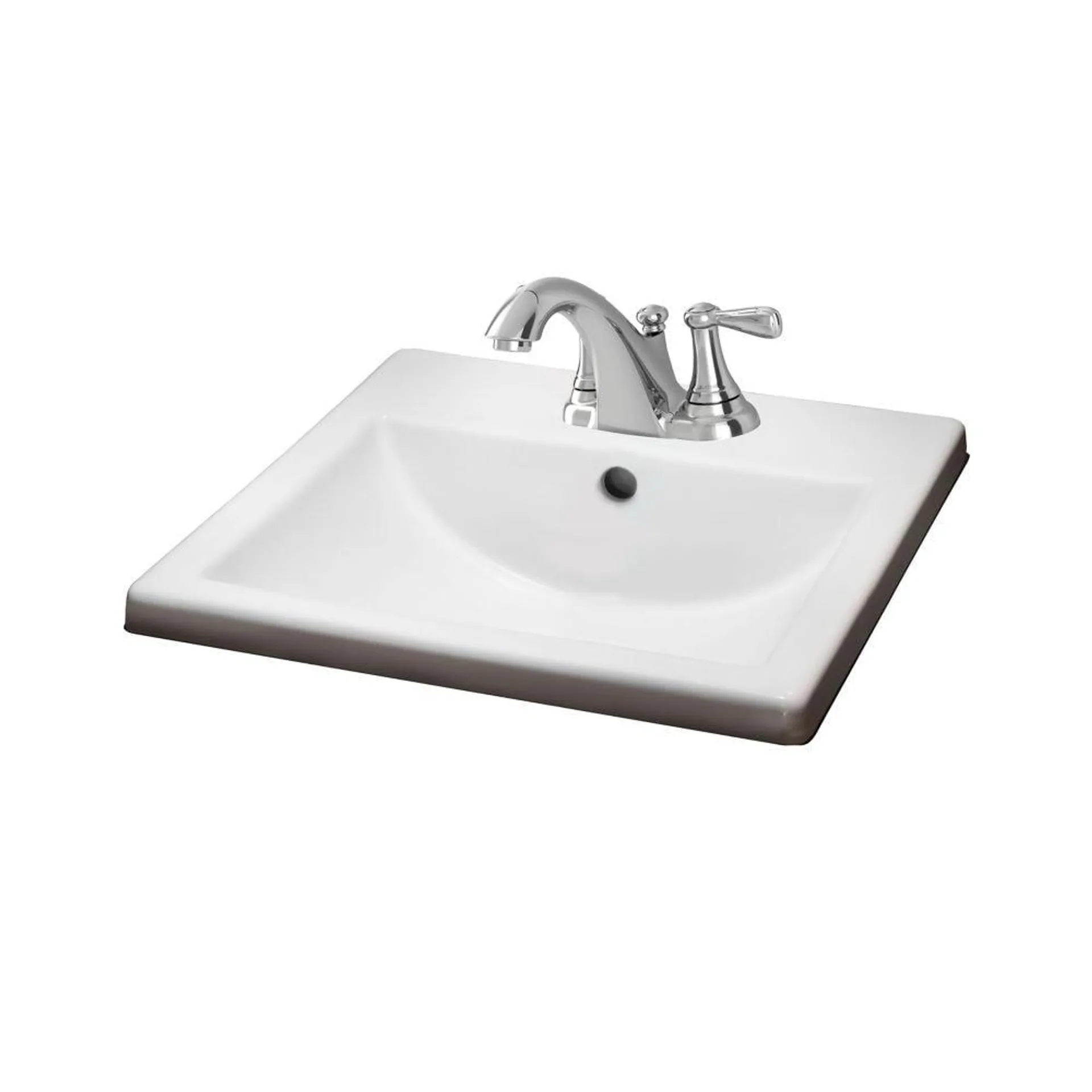 Marquete Square Bathroom Sink Basin in White