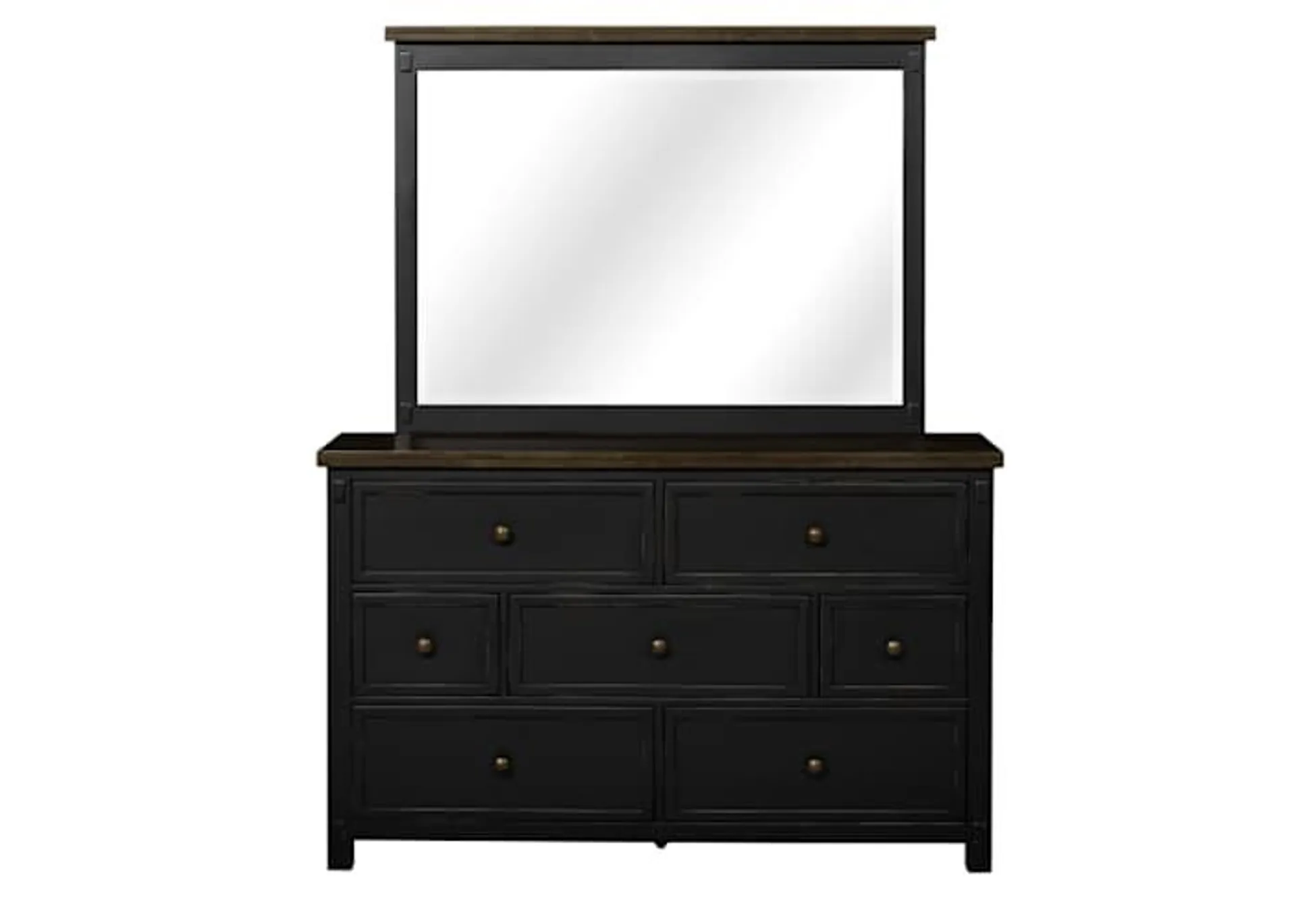 Stormy Ridge Dresser and Mirror - Chicory/Slate Black