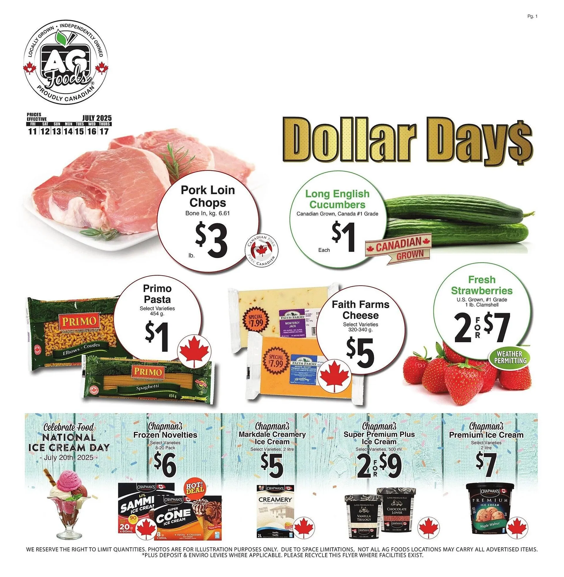 AG Foods flyer from July 11 to July 17 2025 - flyer page 1