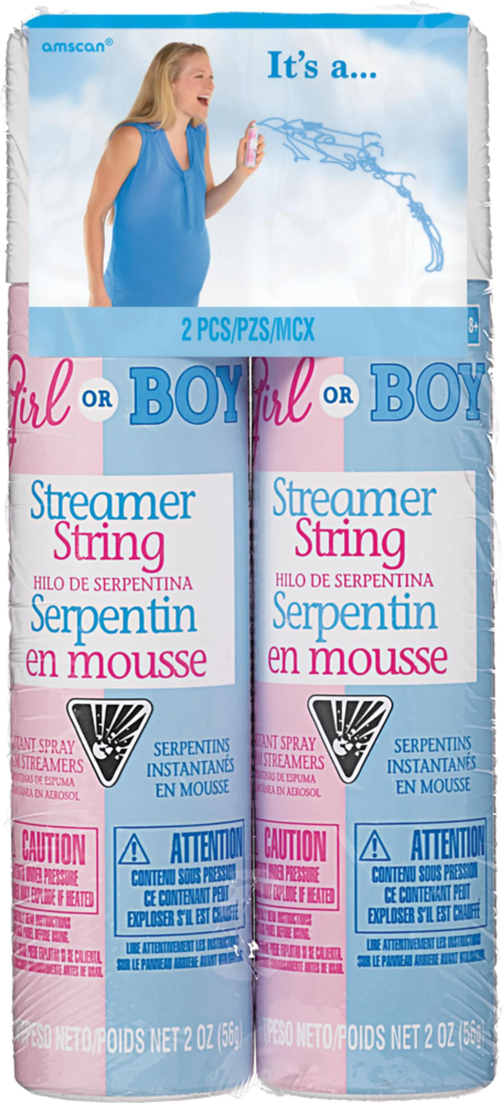 Boy Gender Reveal Streamer String, 2-pk
