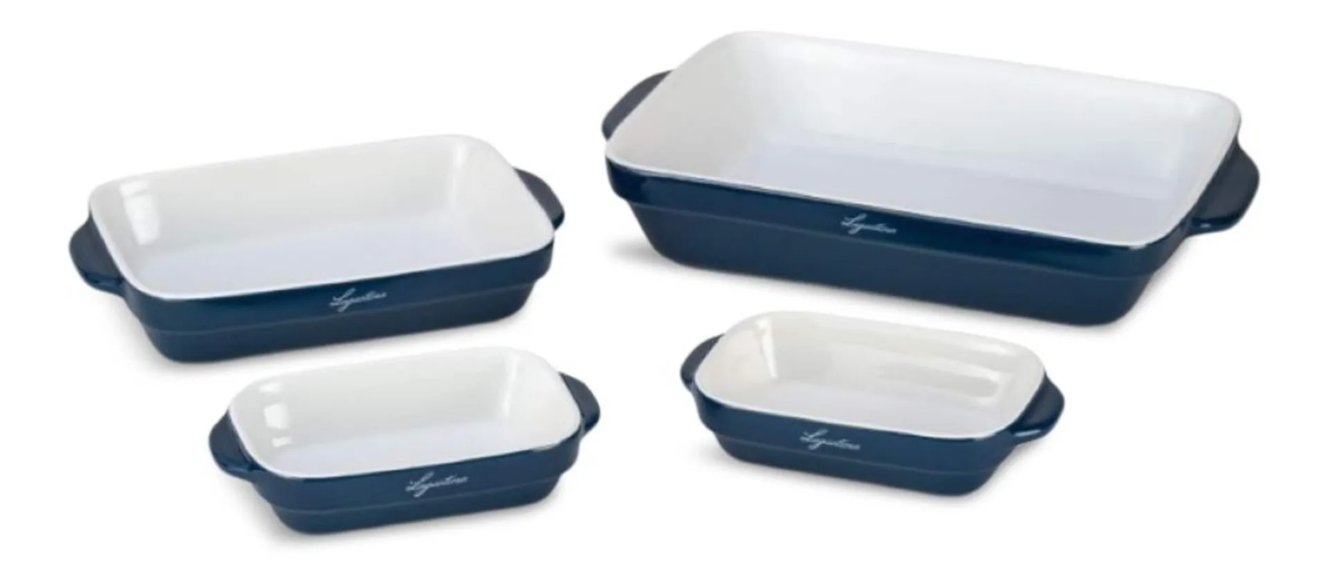 Lagostina Ceramic Bakeware Set, Blue, 4-pc