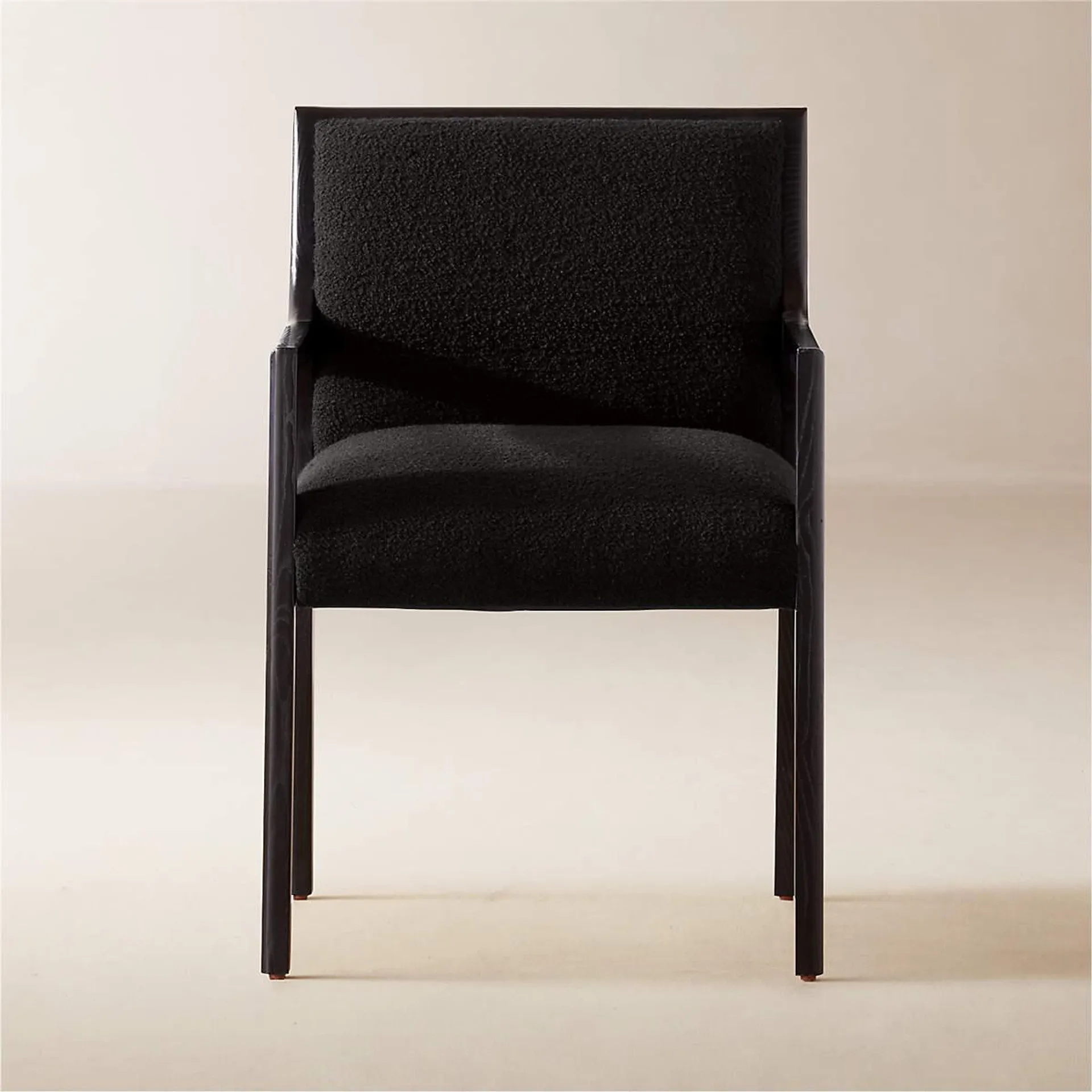 Segur Black Boucle Dining Armchair