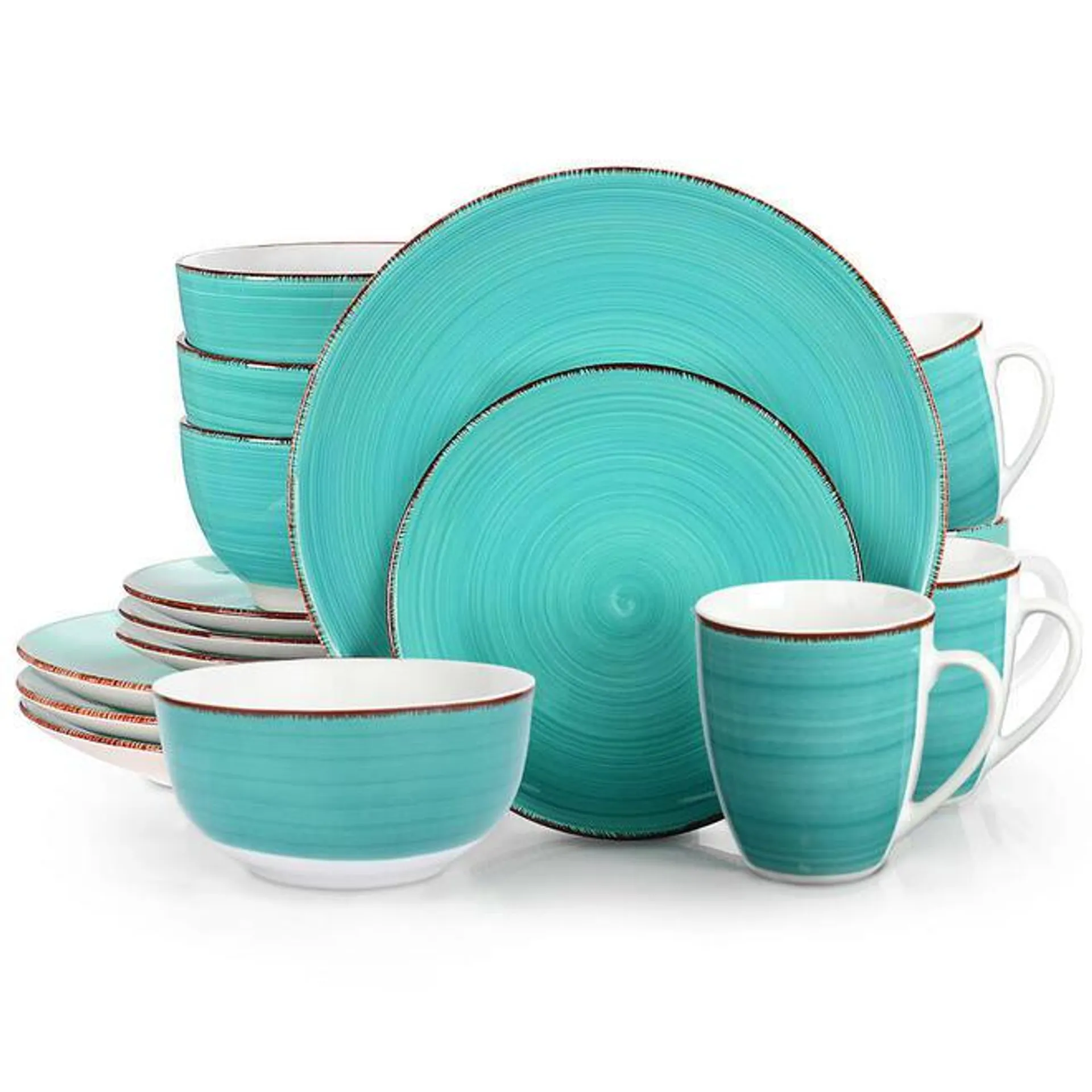 Dinnerware Set Ultra Hygienic Sky blue Service 16-Piece - LIVINGbasics®