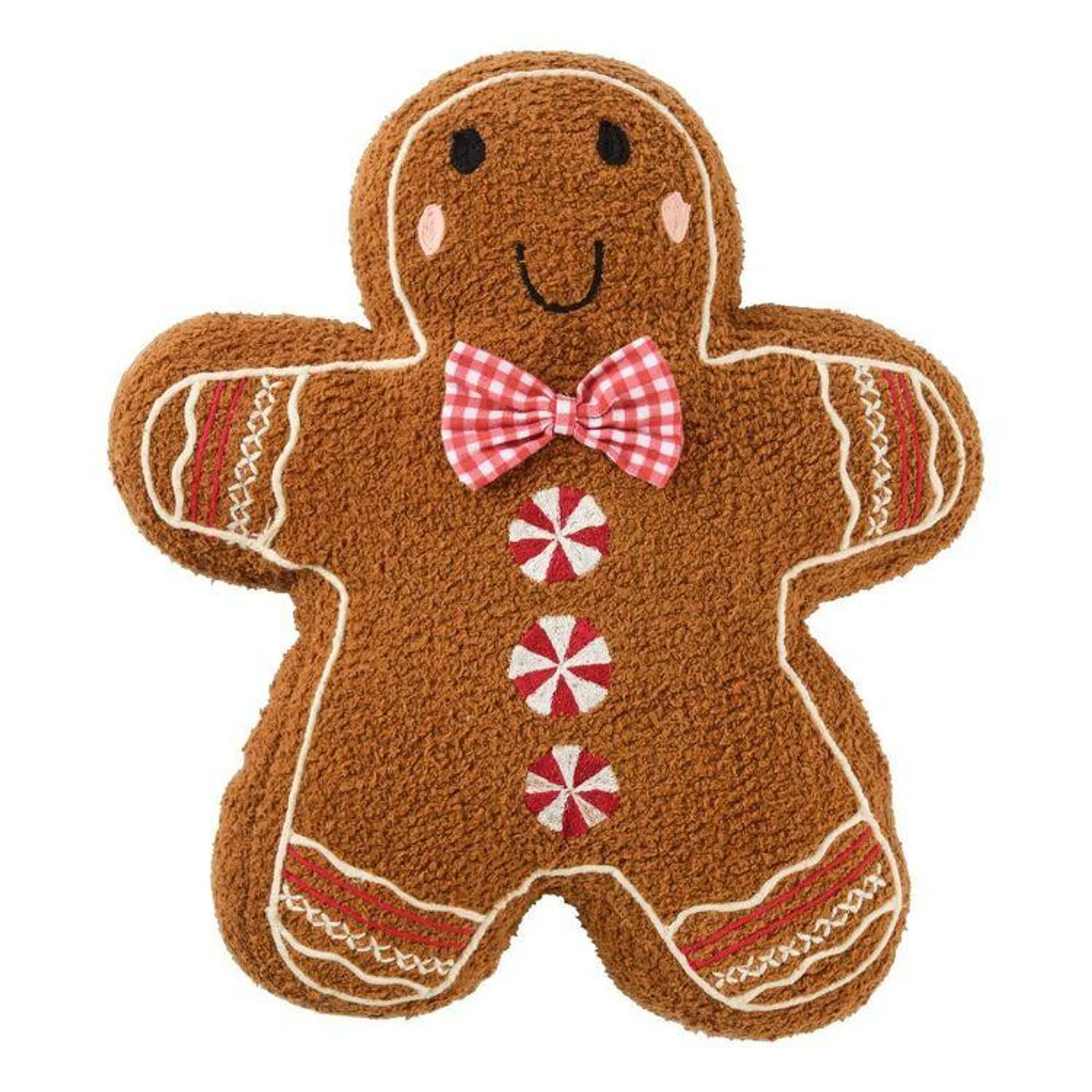 Jolly & Joy Christmas Gingerbread Man Cushion Multicoloured 38 x 46 cm