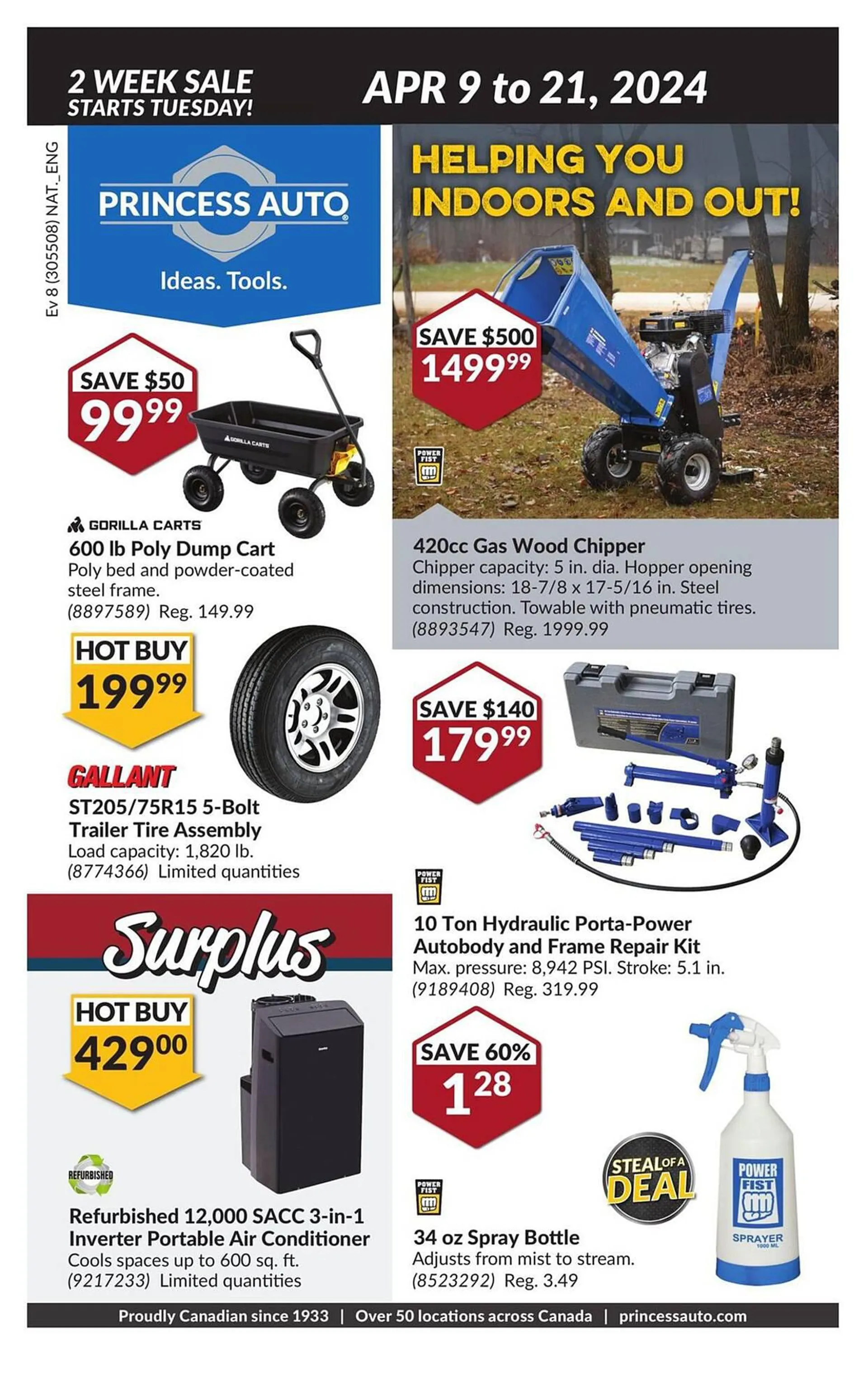 Princess Auto flyer from April 9 to April 21 2024 - flyer page 1