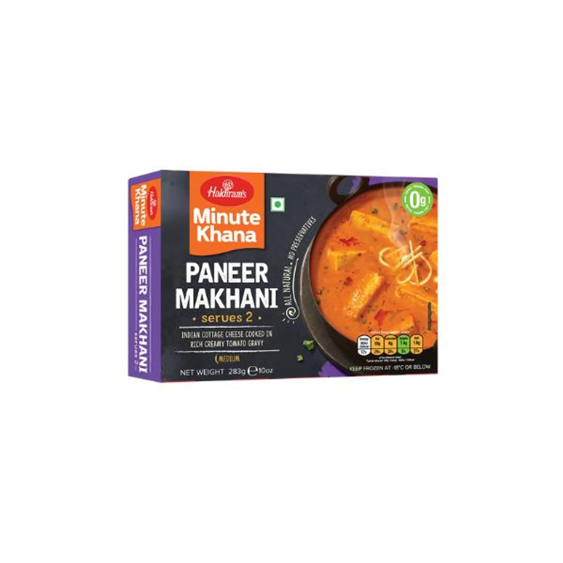 Haldiram Frozen Ready to eat Paneer Makhani 283g