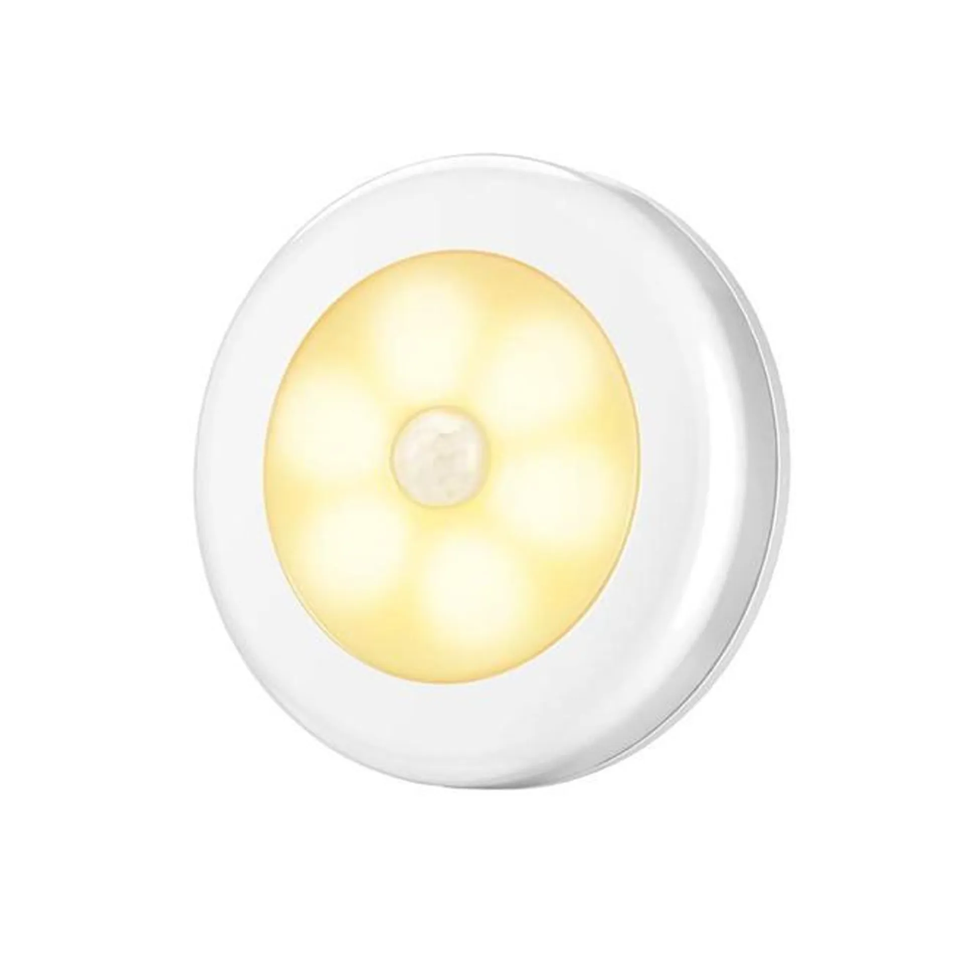 Smart PIR Body Motion Sensor 6-LED Night Light Battery Powered - LIVINGbasics - Warm Light