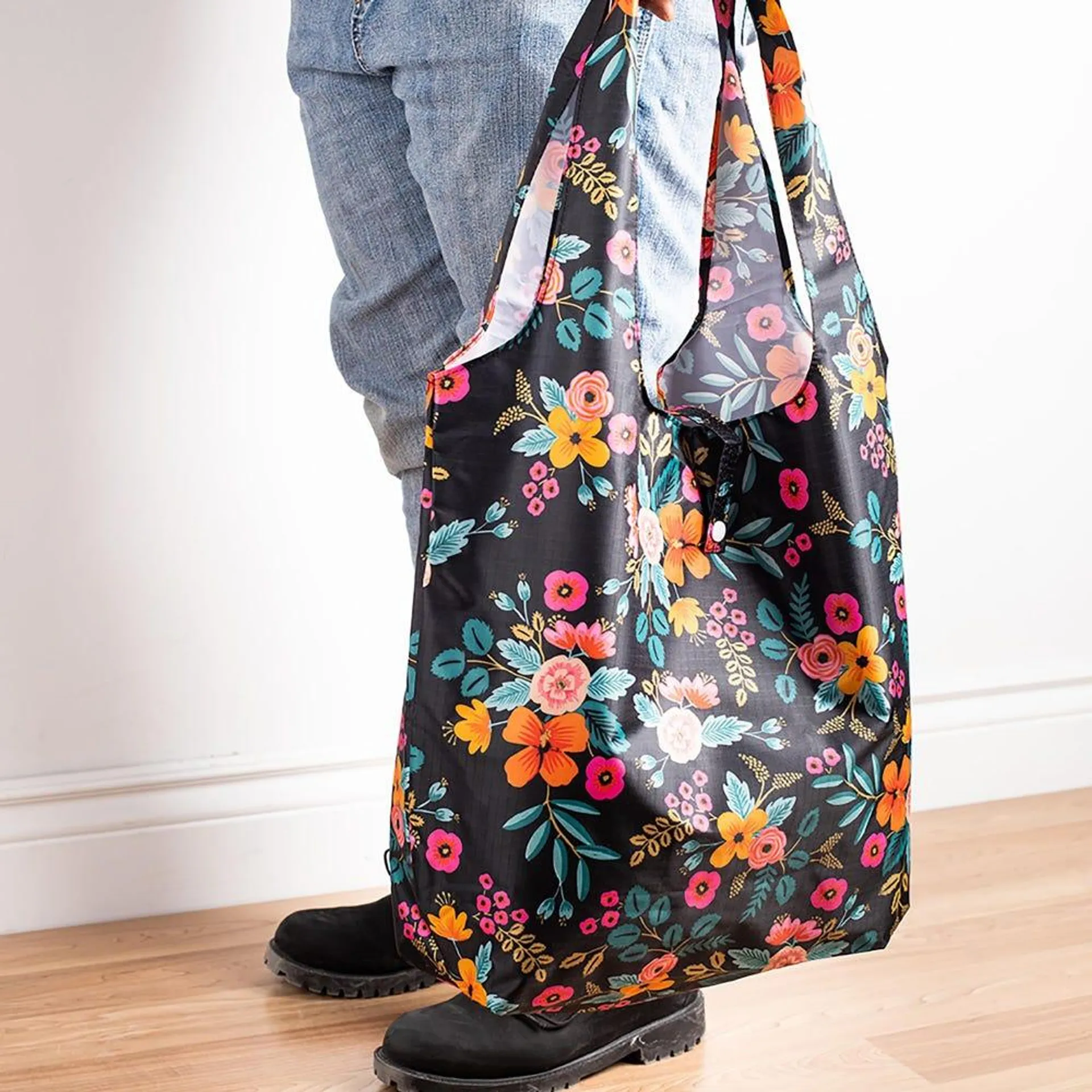 KSP Carry 'Floral' Shopping Bag (Black)