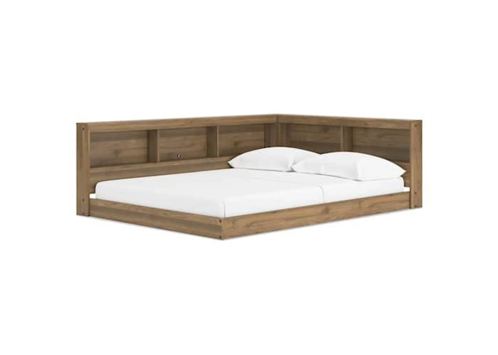 Deanlow Full Bookcase Storage Bed - Honey