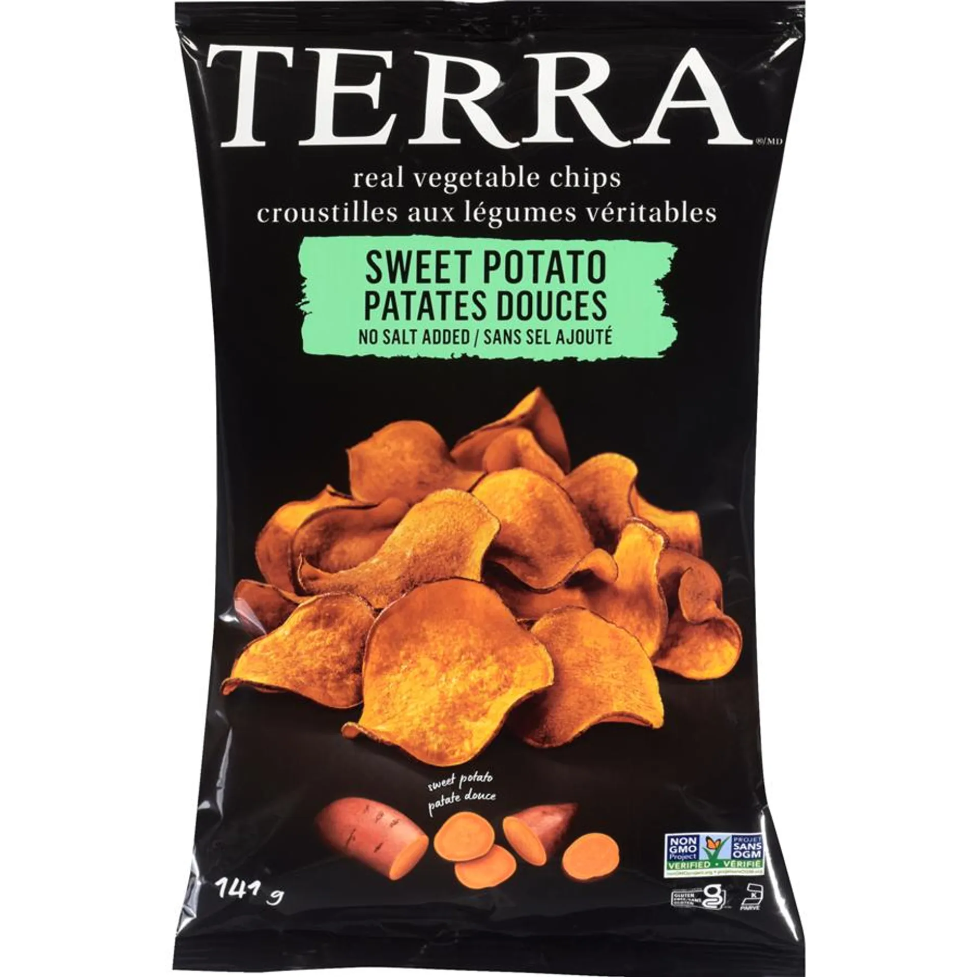 Sweet Potato Chips, No Salt Added