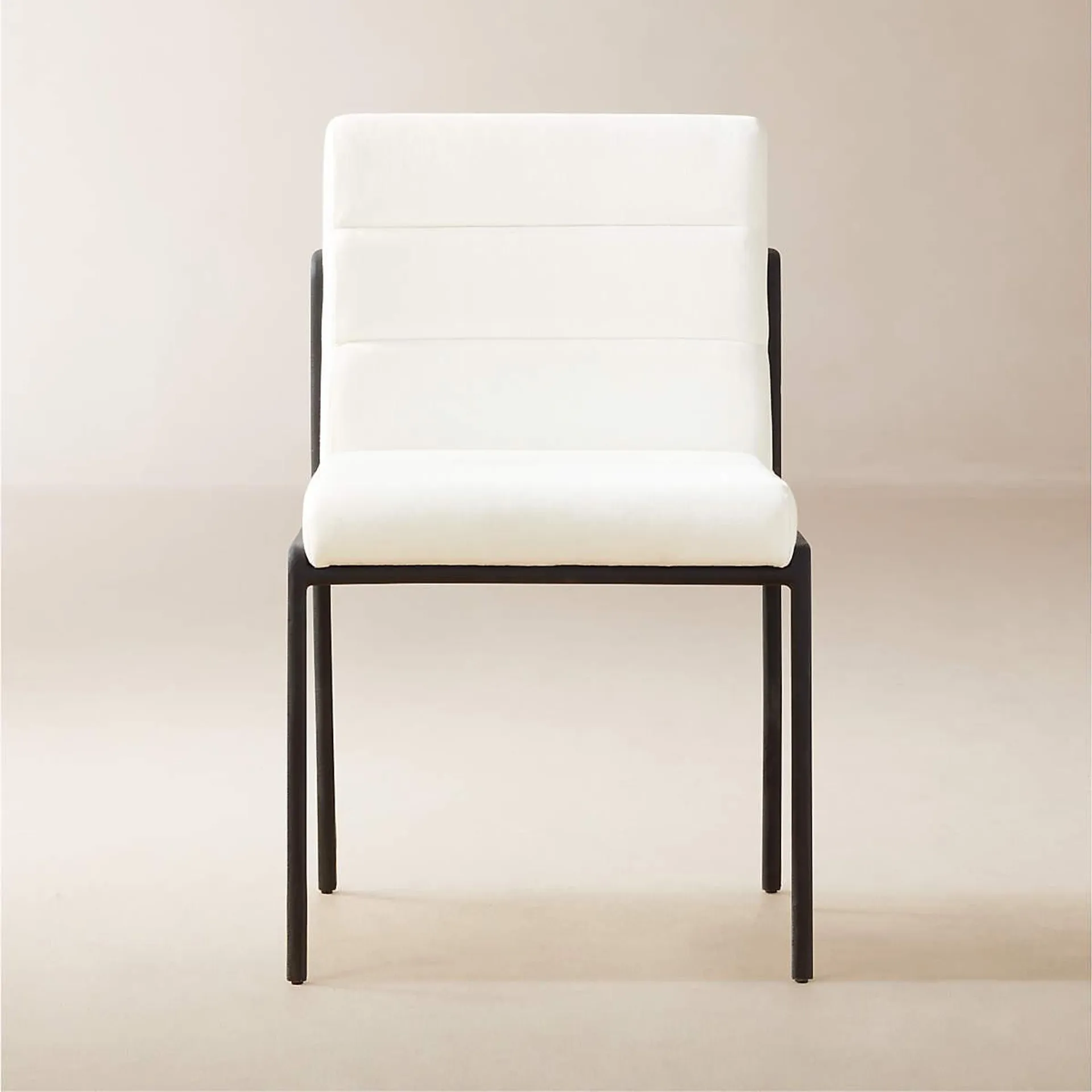 Nephi Cast Metal and Ivory Velvet Dining Chair