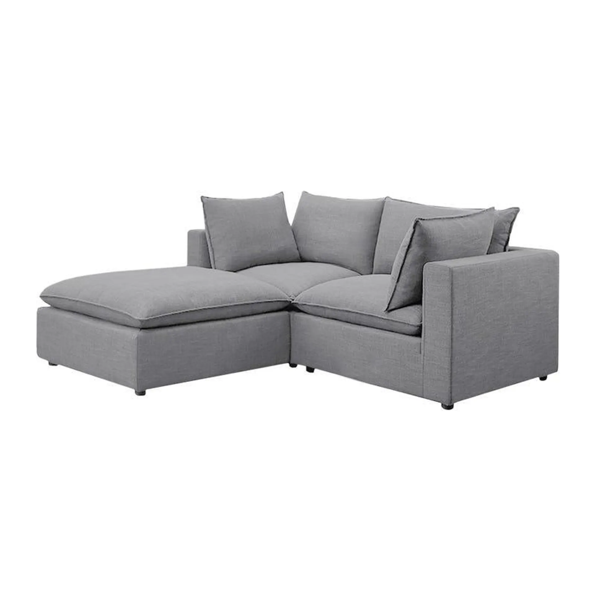 Causeuse modulaire avec ottoman - 3 mcx