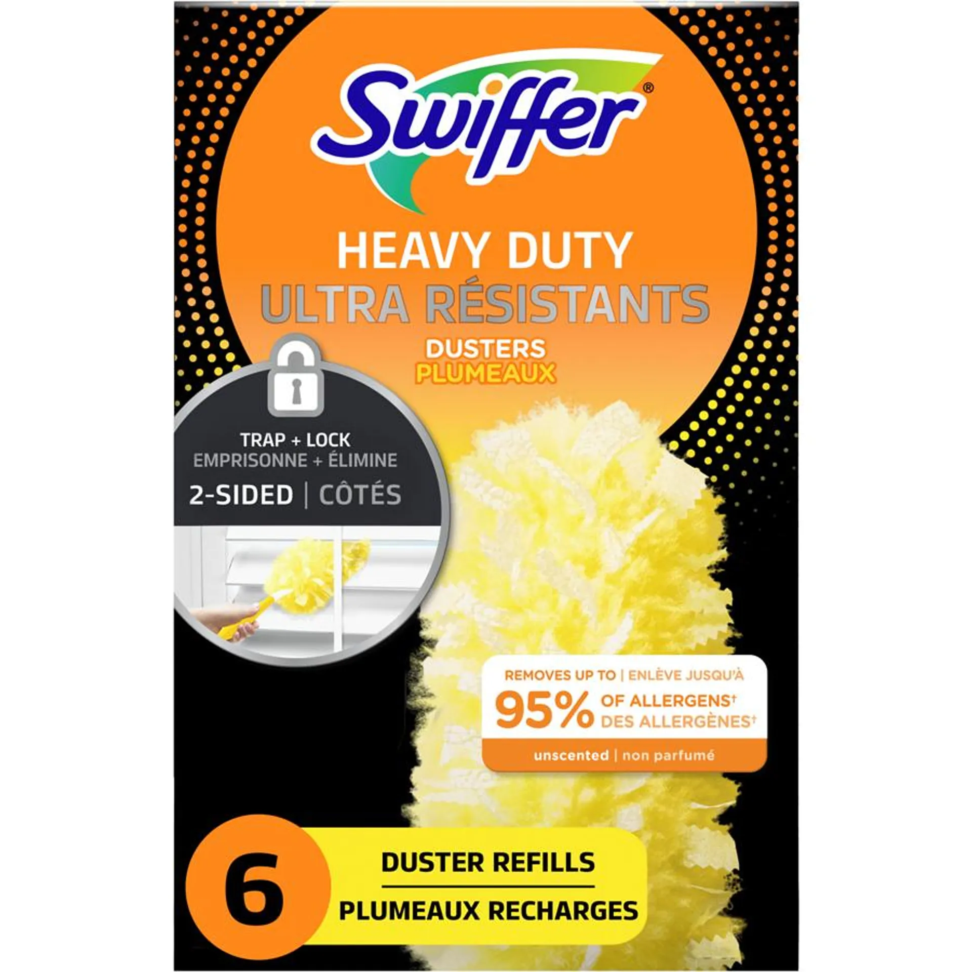 Dusters Heavy Duty Multi-Surface Duster Refills for Cleaning, Unscented, 6 Count