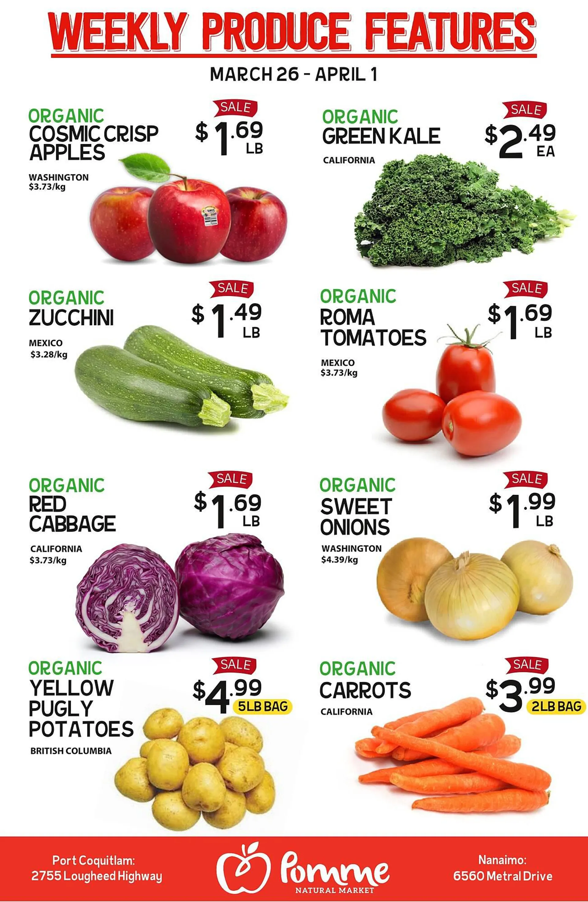 Pomme Natural Market flyer from March 26 to April 1 2024 - flyer page 1