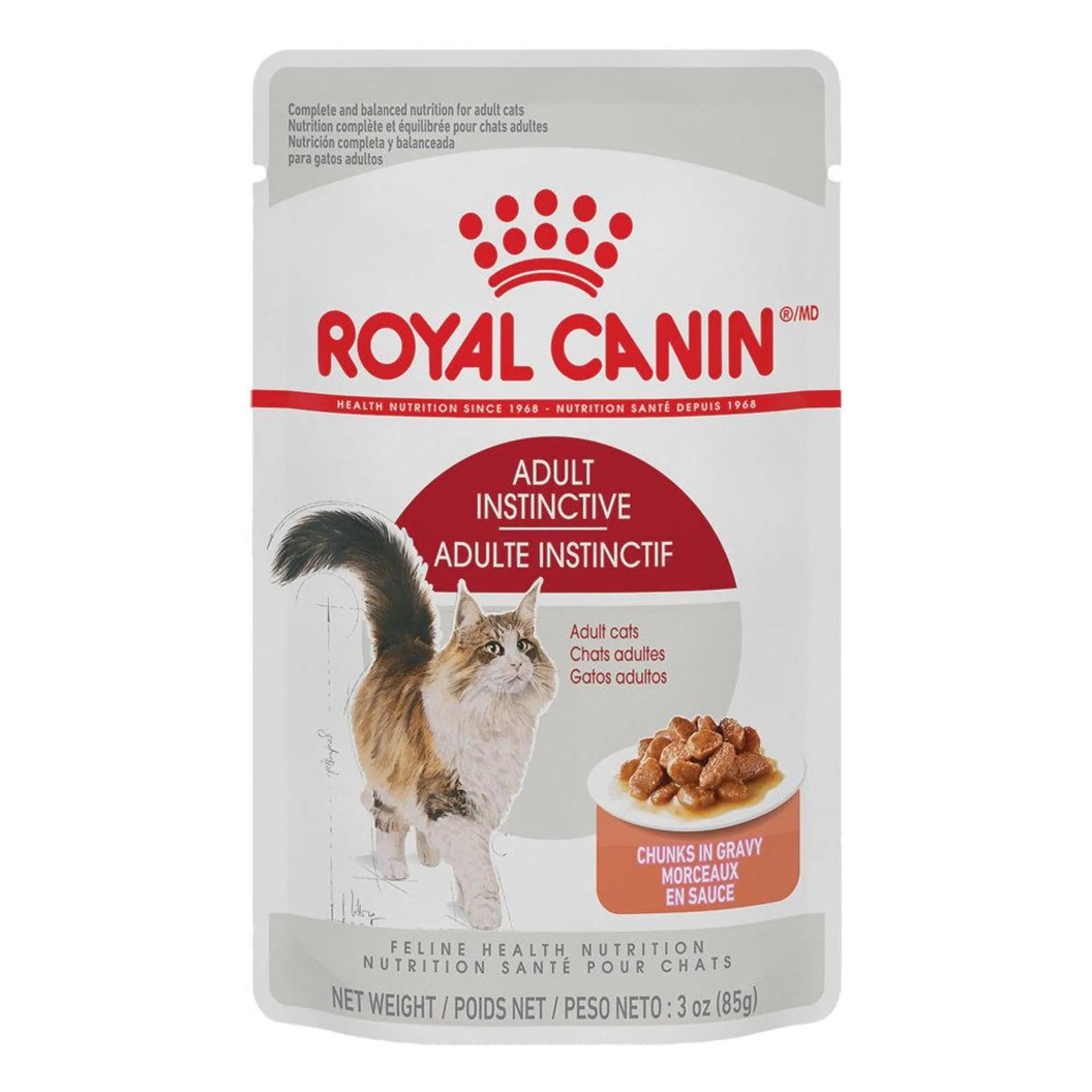 Royal Canin, Feline Health Nutrition Adult Instinctive Chunks in Gravy - Wet Cat Food