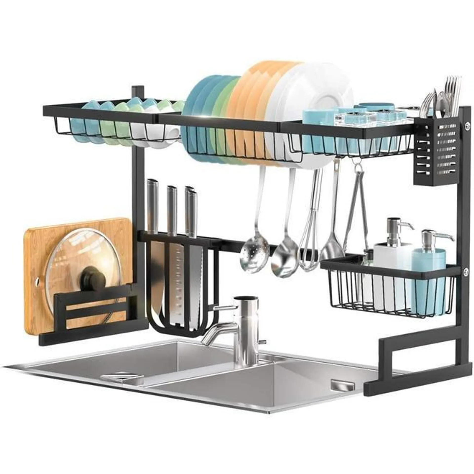 Dish Drying Rack Over The Sink, Adjustable Large Dish Rack Drainer - SortWise®
