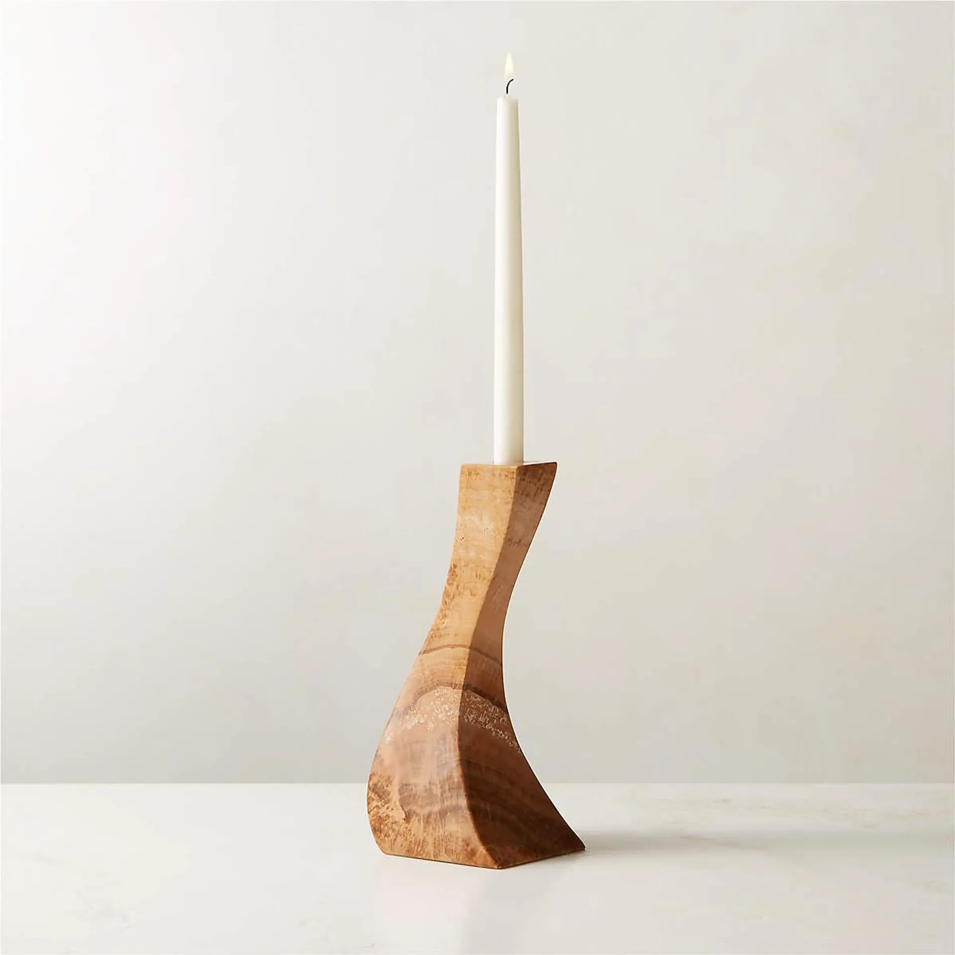 Rosaria Brown Marble Taper Candle Holders