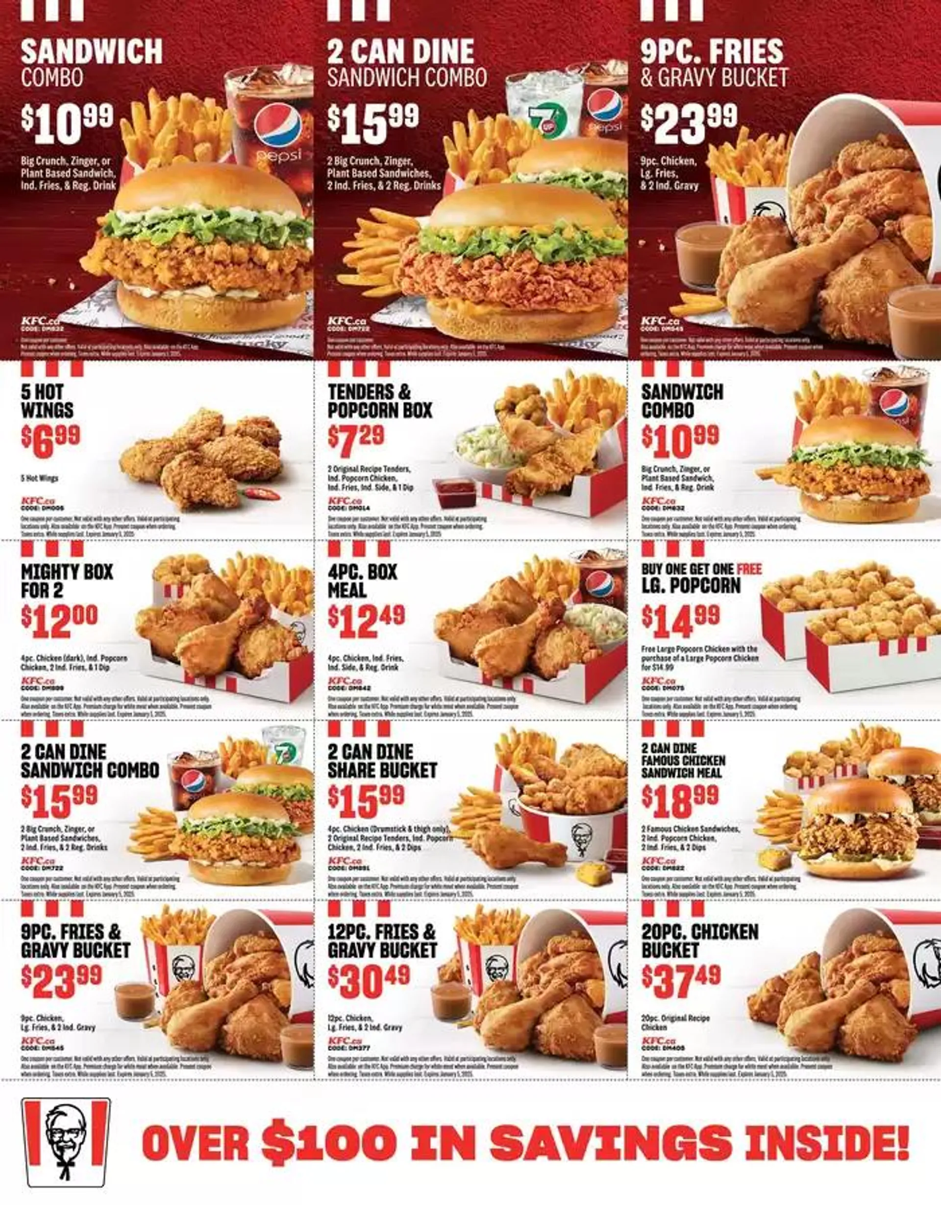 KFC NEW MENU from November 11 to January 5 2025 - flyer page 2